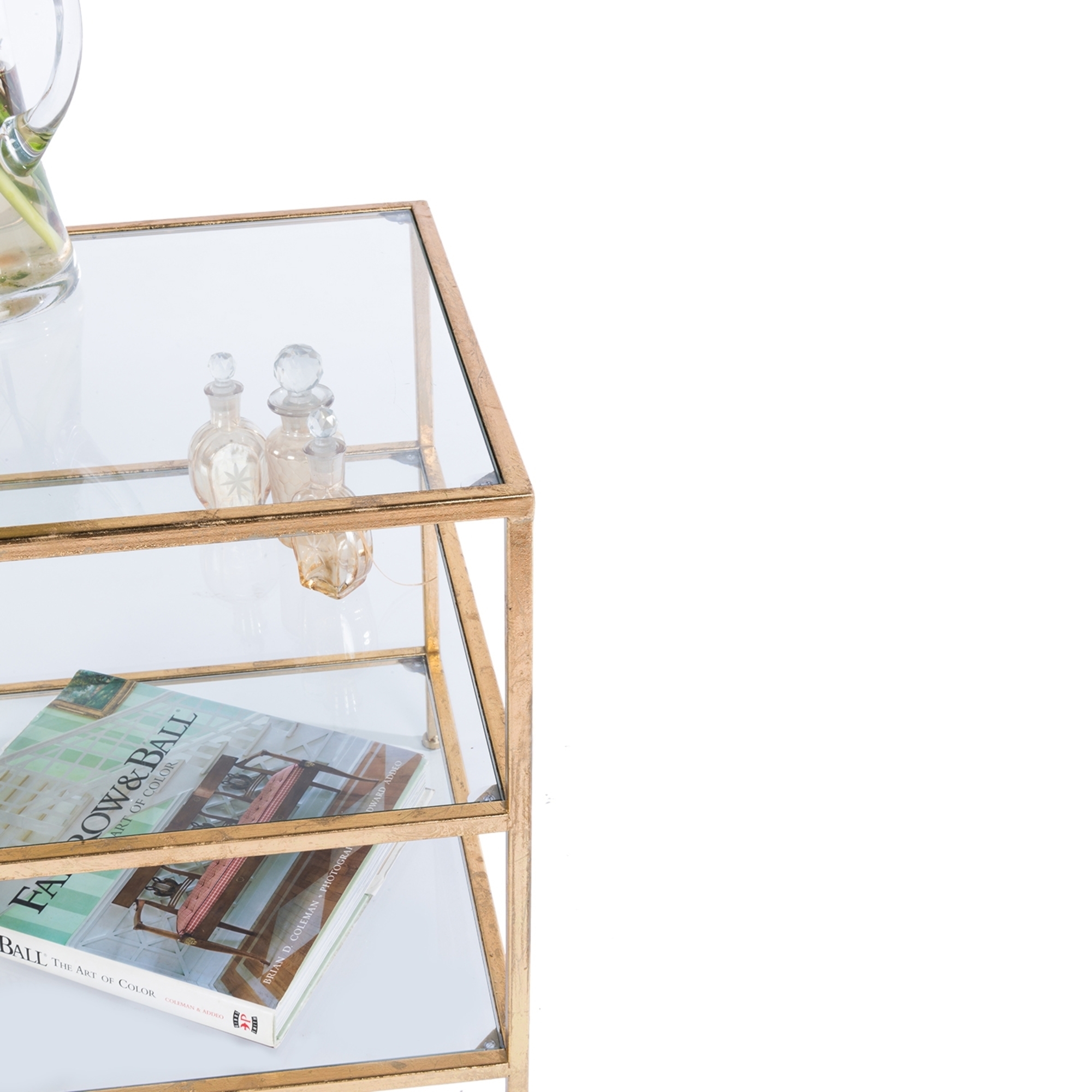 Gin Shu Metal Side Table - Gold Gilt Leaf