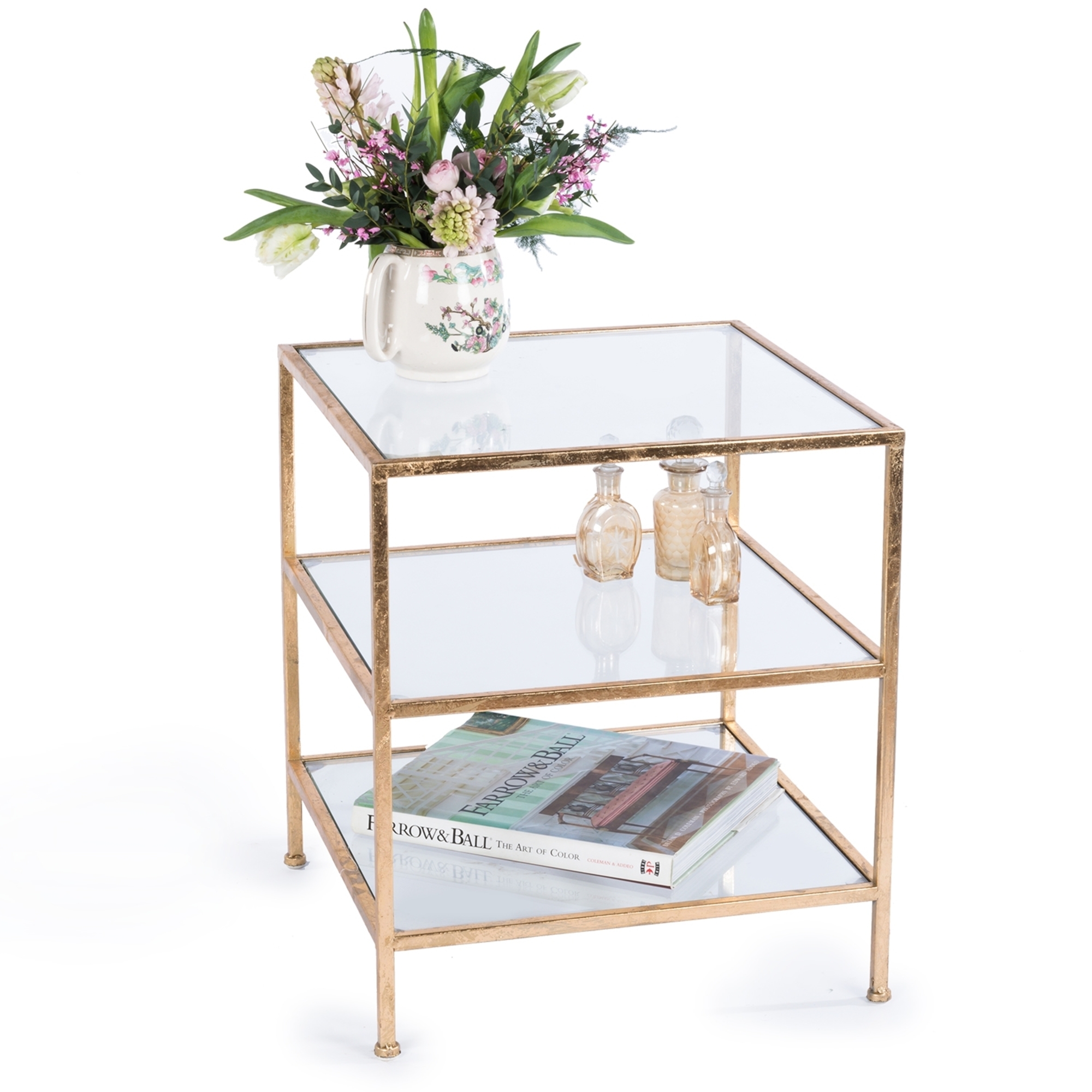 Gin Shu Metal Side Table - Gold Gilt Leaf