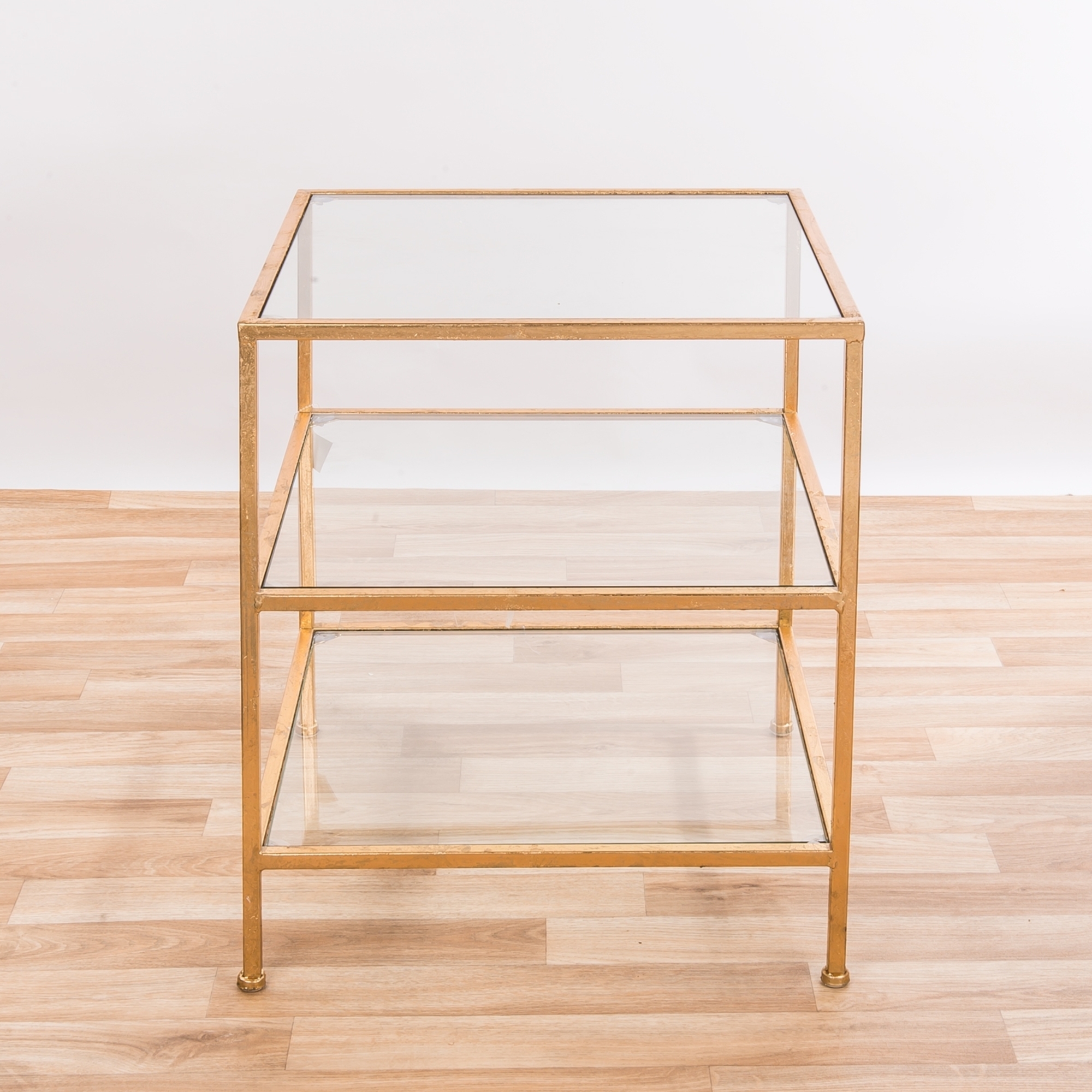 Gin Shu Metal Side Table - Gold Gilt Leaf