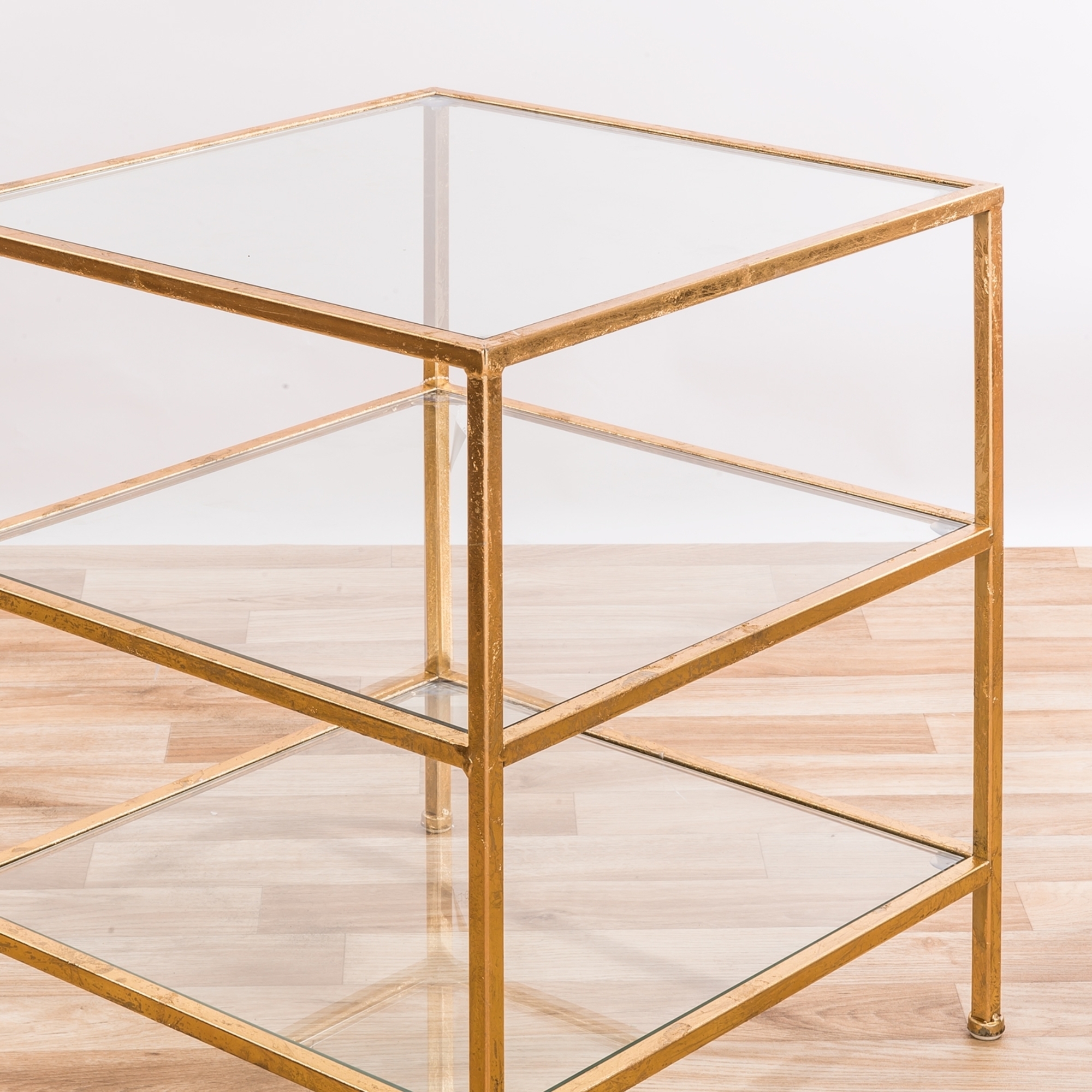 Gin Shu Metal Side Table - Gold Gilt Leaf
