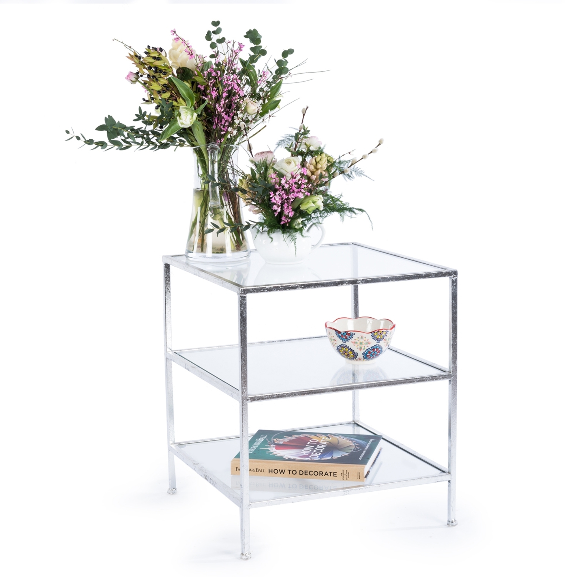 Gin Shu Metal Side Table - Silver Gilt Leaf