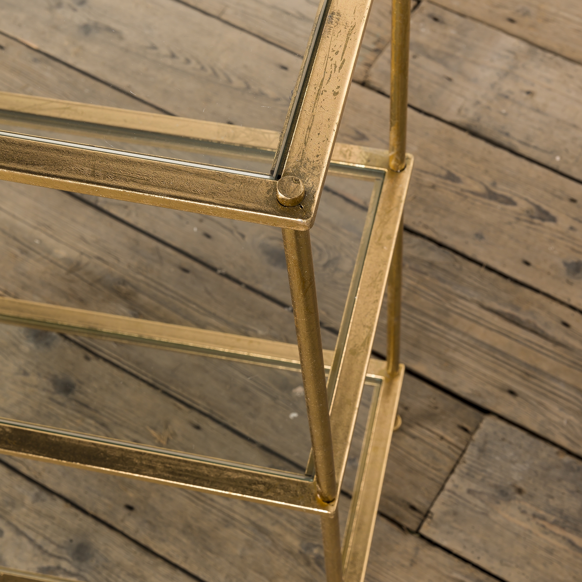 Gold Gilt Leaf Metal Shelf