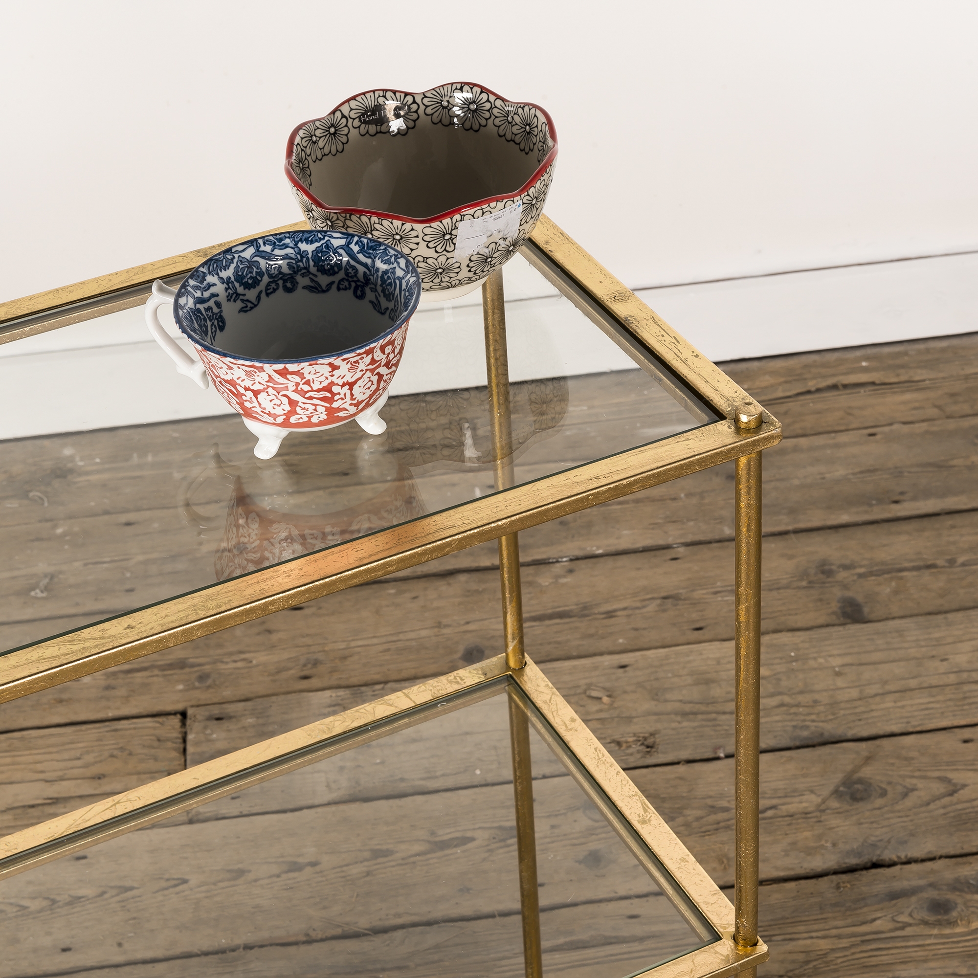 Gold Gilt Leaf Metal Shelf