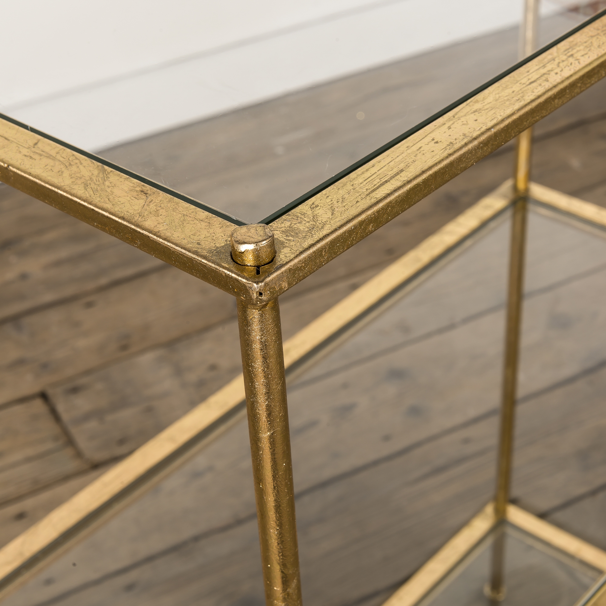 Gold Gilt Leaf Metal Shelf