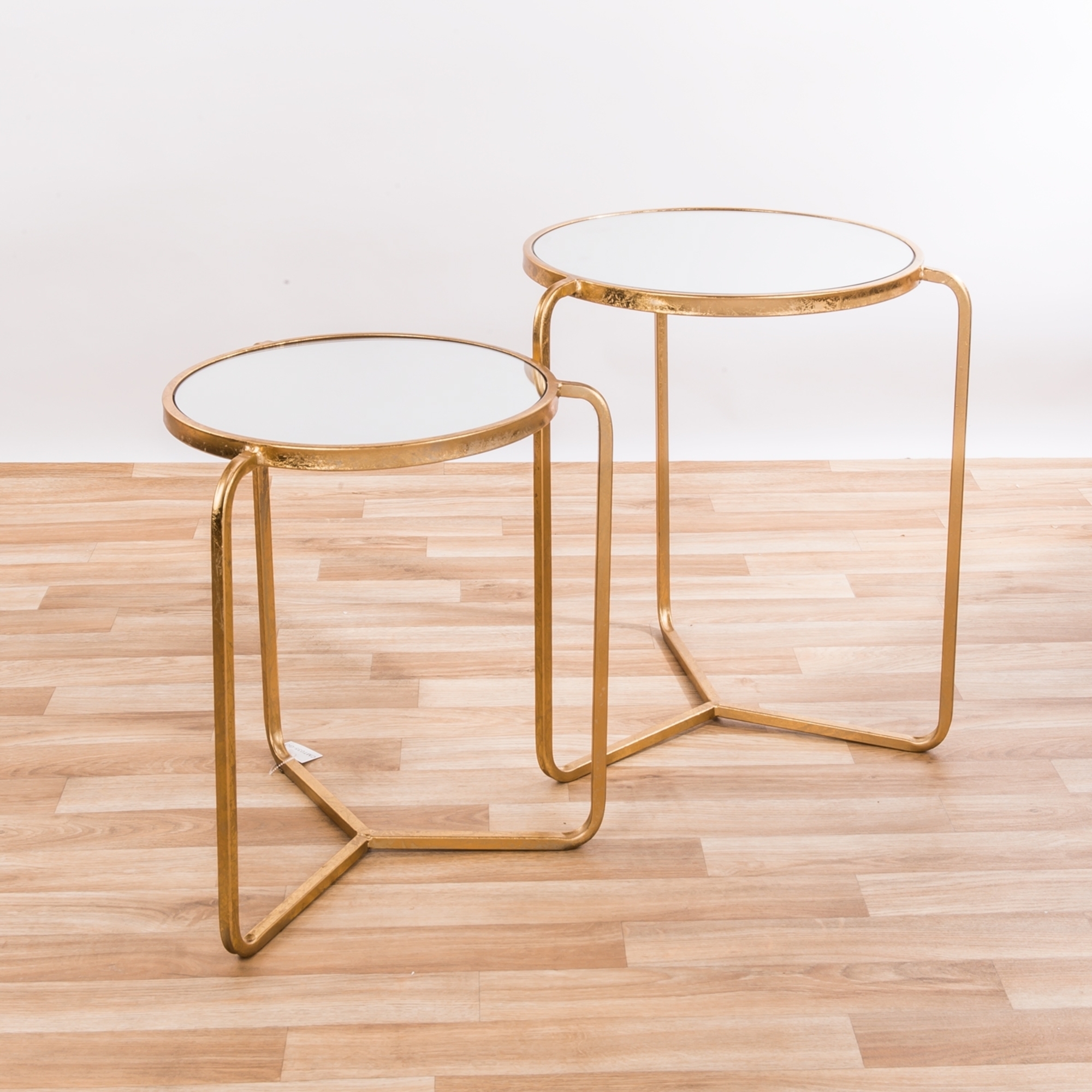 Gin Shu Metal Nest of Tables - Gold Gilt Leaf