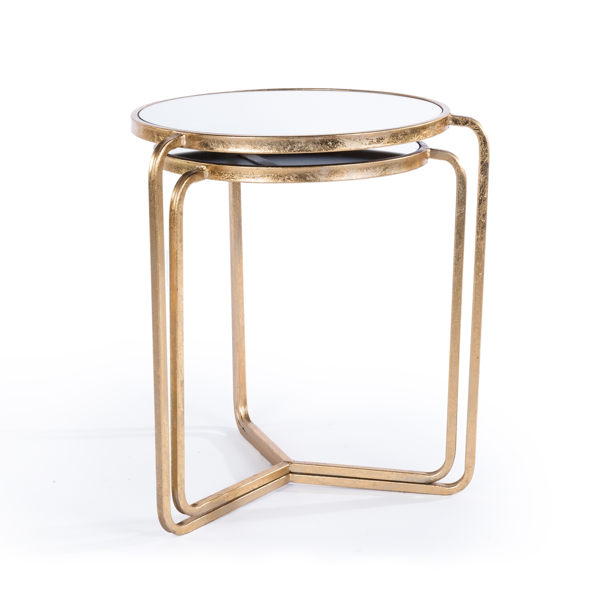 Gin Shu Metal Nest of Tables - Gold Gilt Leaf