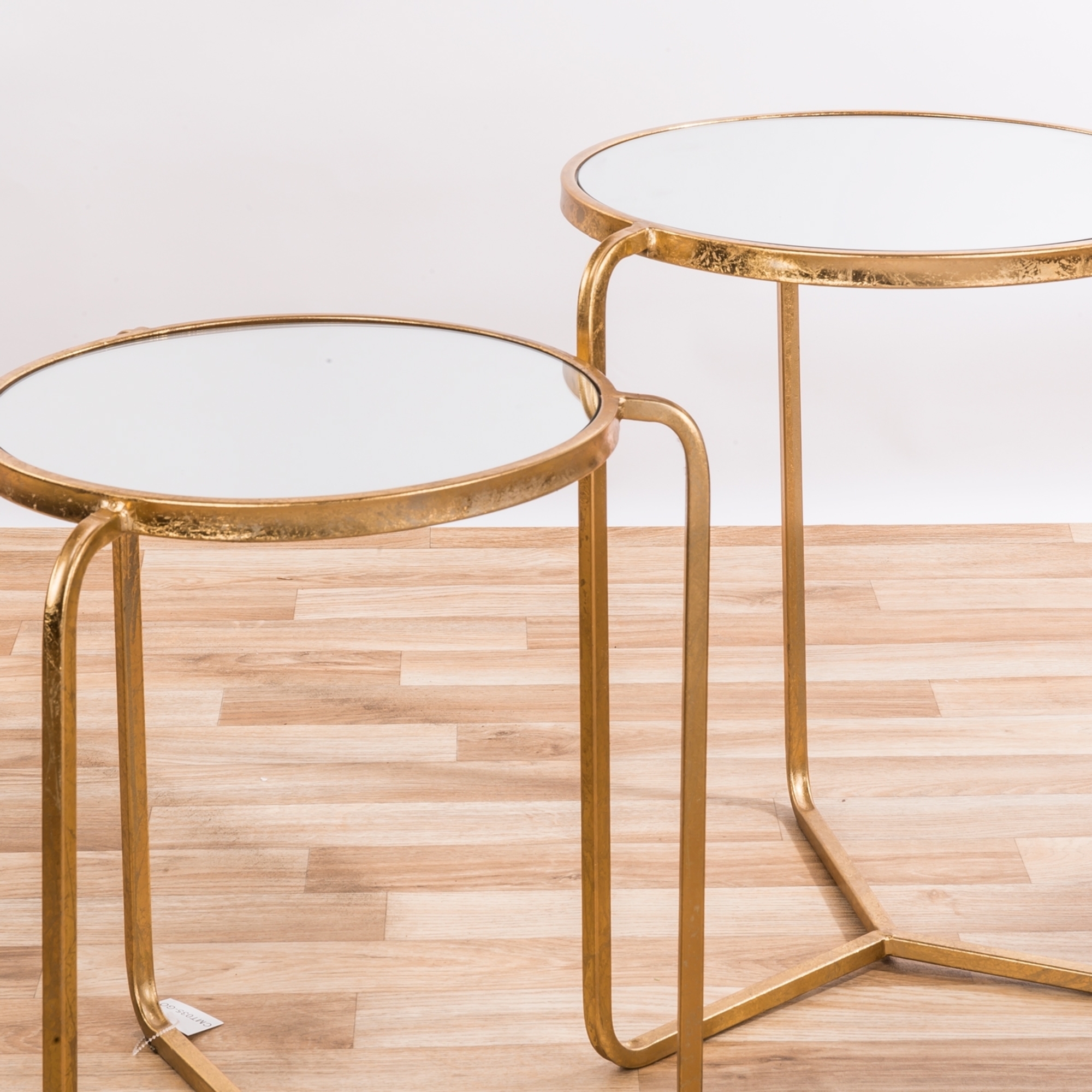 Gin Shu Metal Nest of Tables - Gold Gilt Leaf