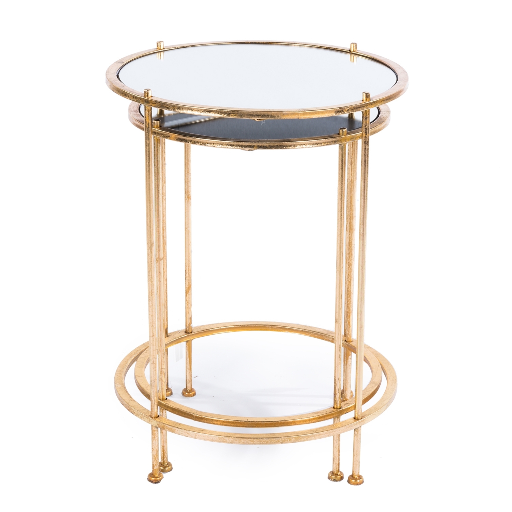 Gin Shu Metal Nest of Tables - Gold Gilt Leaf