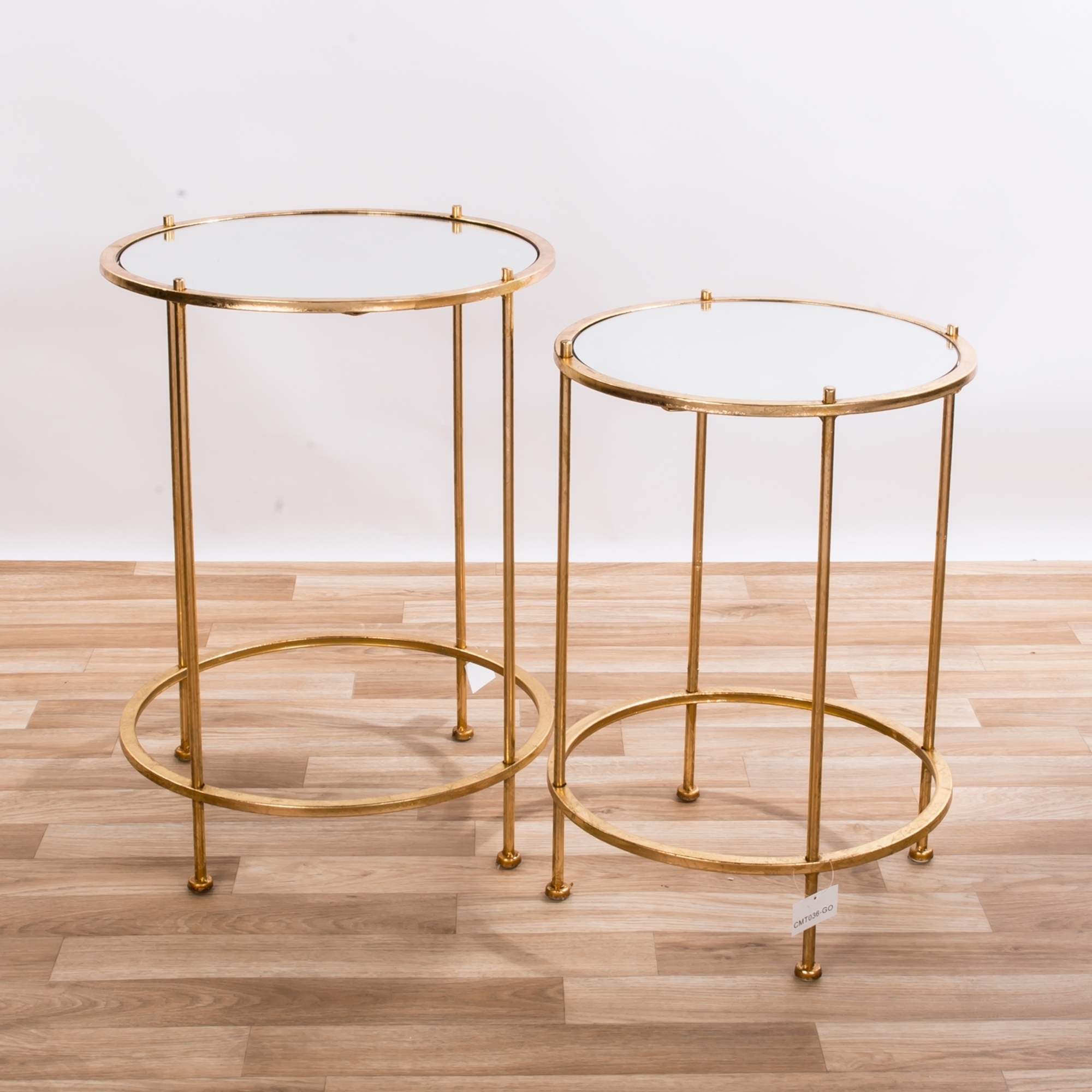 Gin Shu Metal Nest of Tables - Gold Gilt Leaf