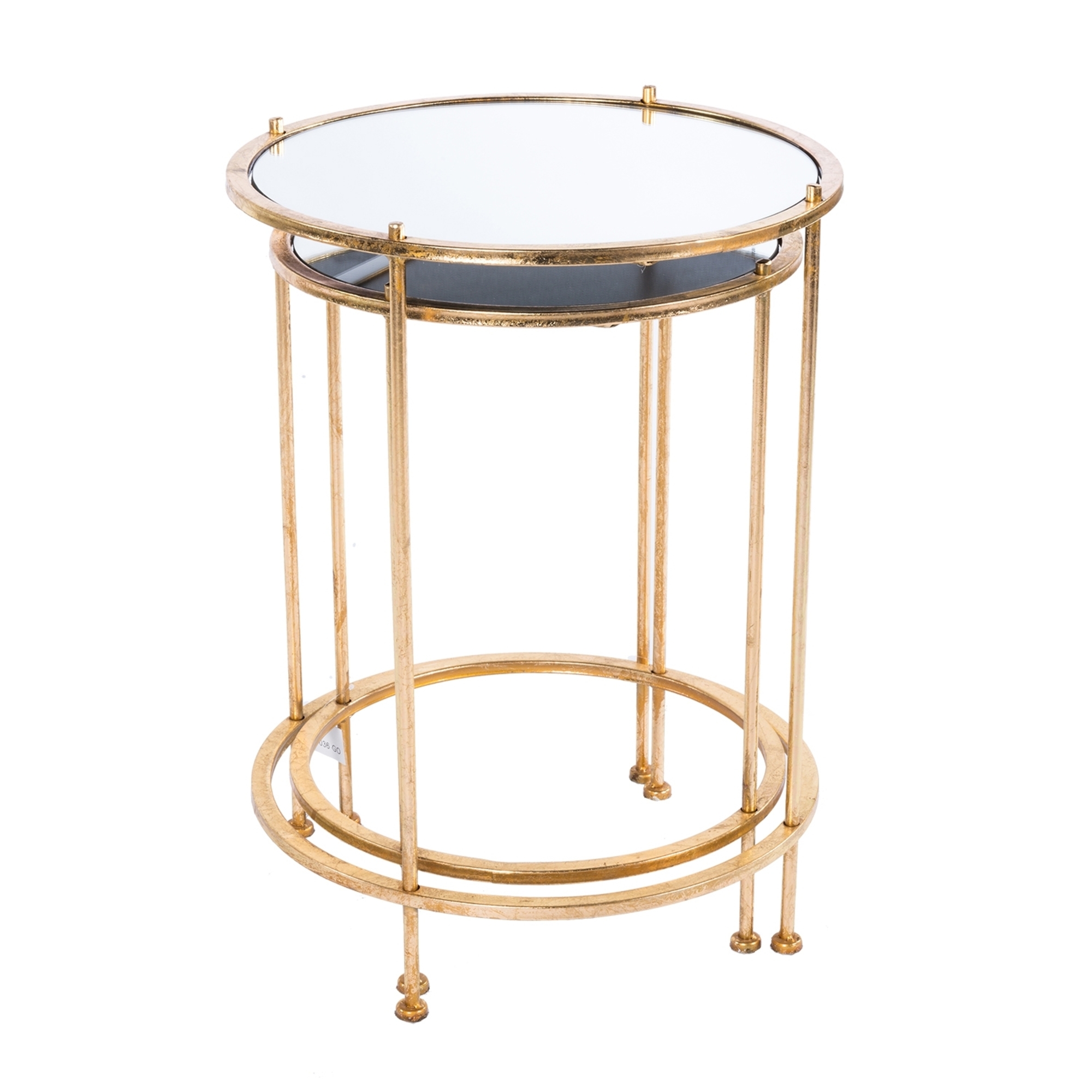 Gin Shu Metal Nest of Tables - Gold Gilt Leaf