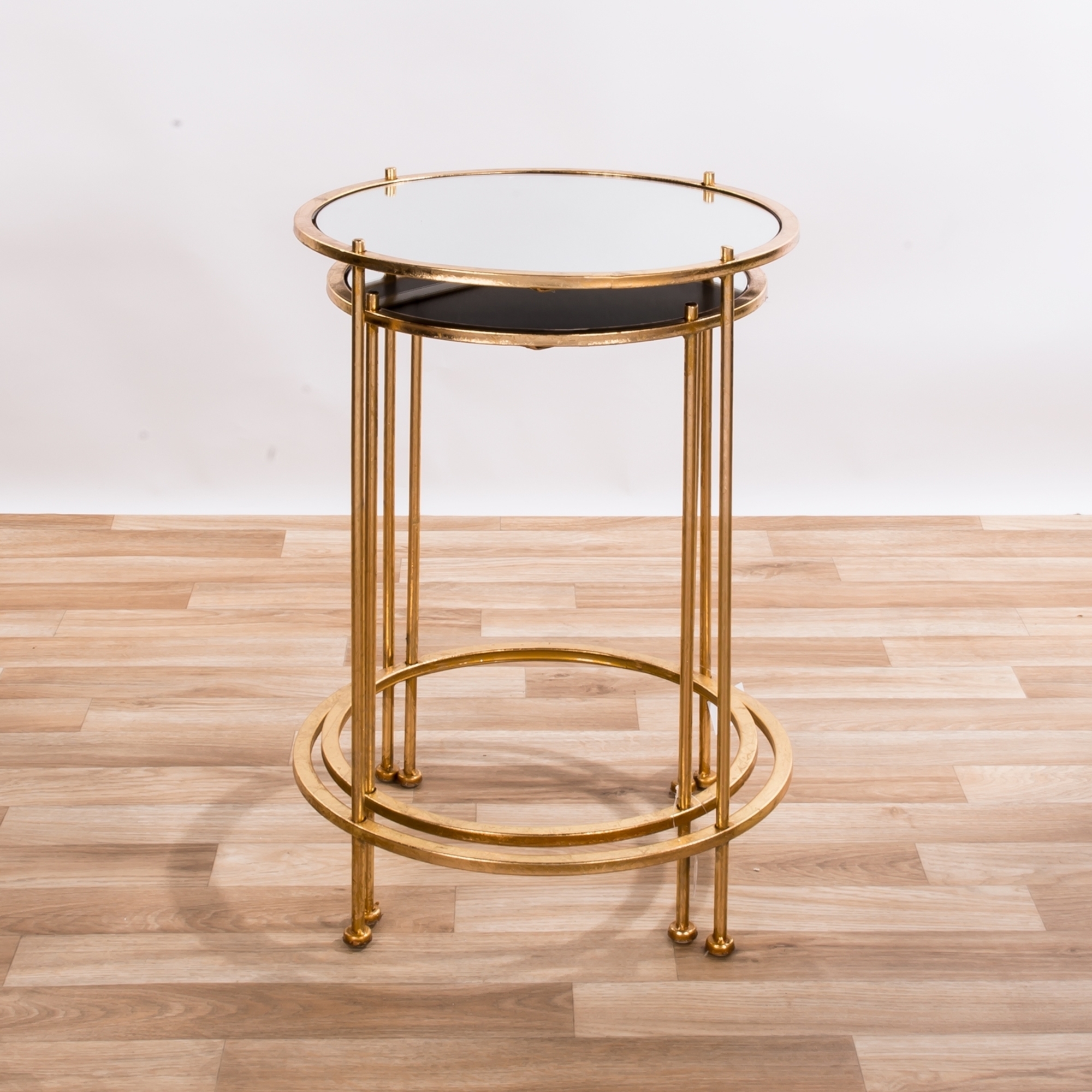 Gin Shu Metal Nest of Tables - Gold Gilt Leaf