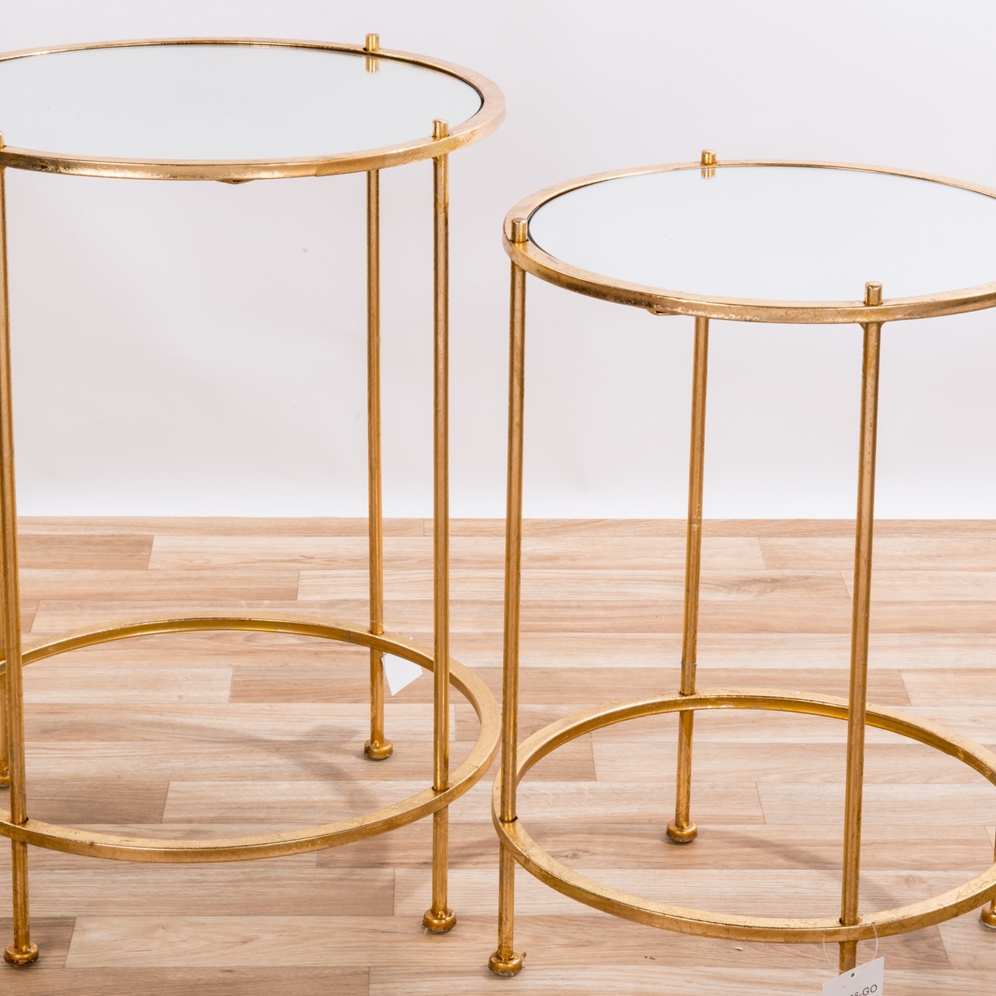Gin Shu Metal Nest of Tables - Gold Gilt Leaf