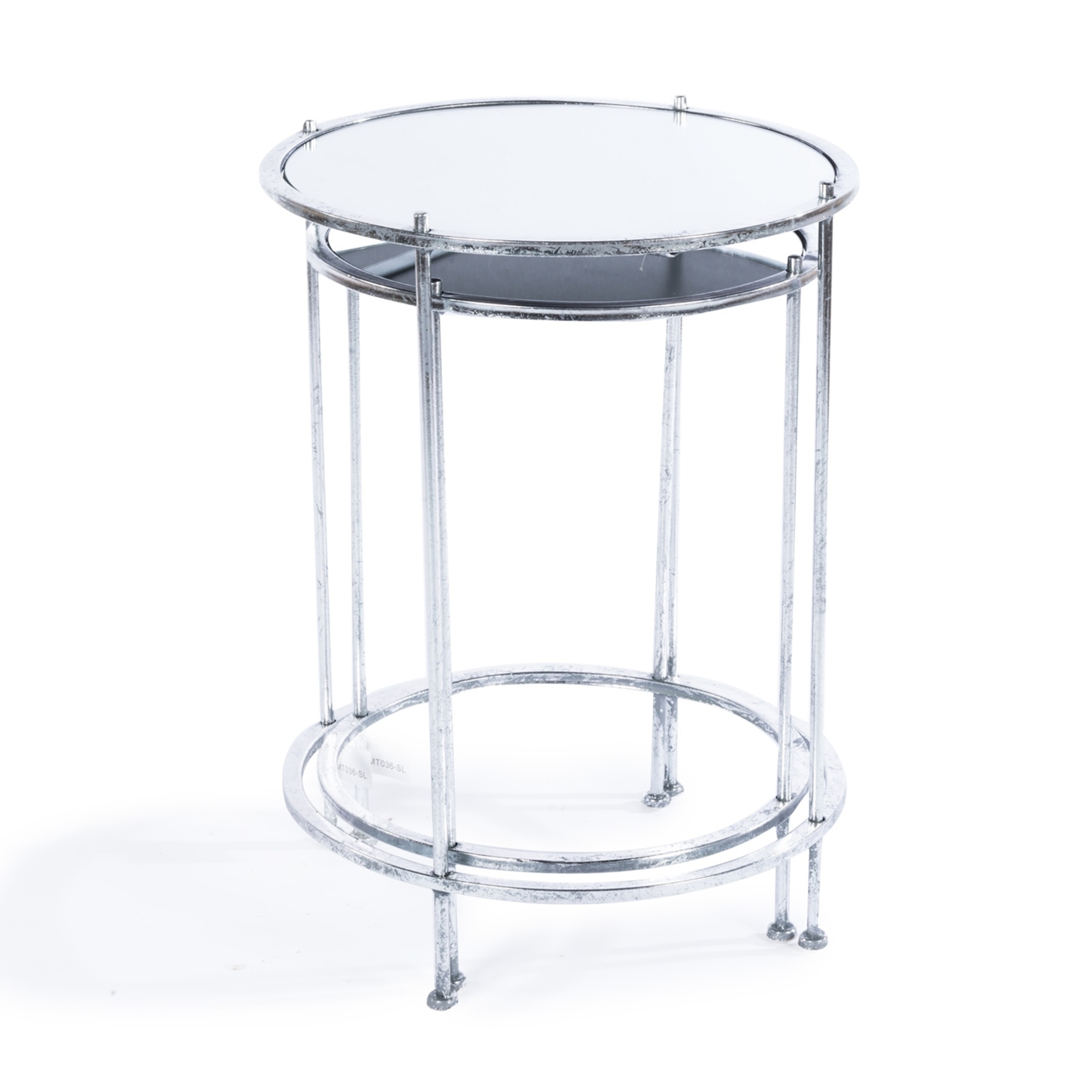 Gin Shu Metal Nest of Tables - Silver Gilt Leaf