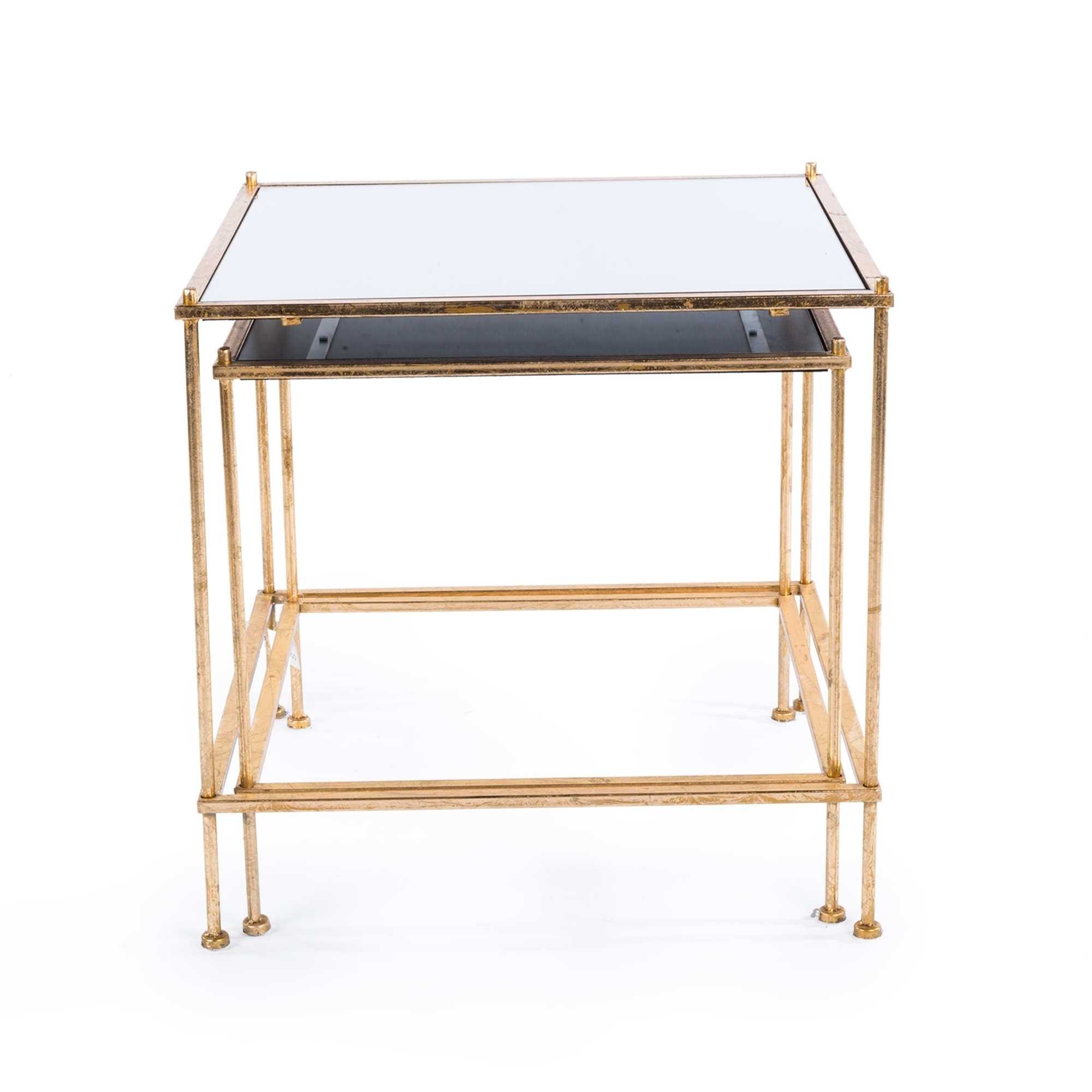 Gin Shu Metal Nest of Tables - Gold Gilt Leaf