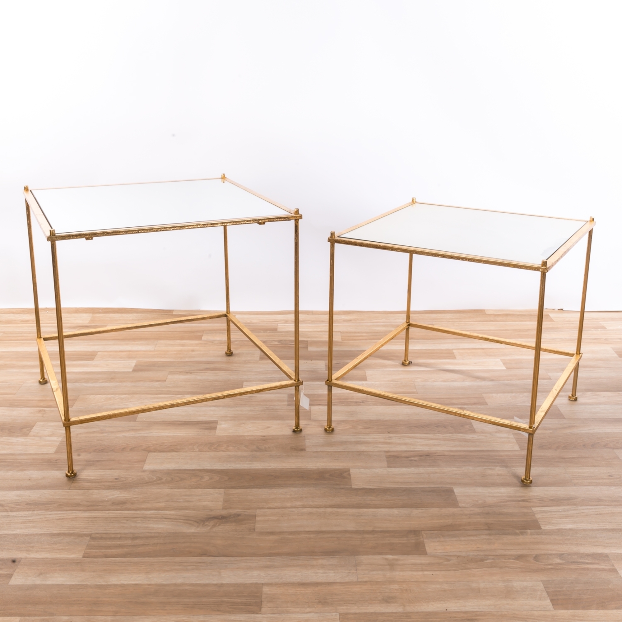 Gin Shu Metal Nest of Tables - Gold Gilt Leaf