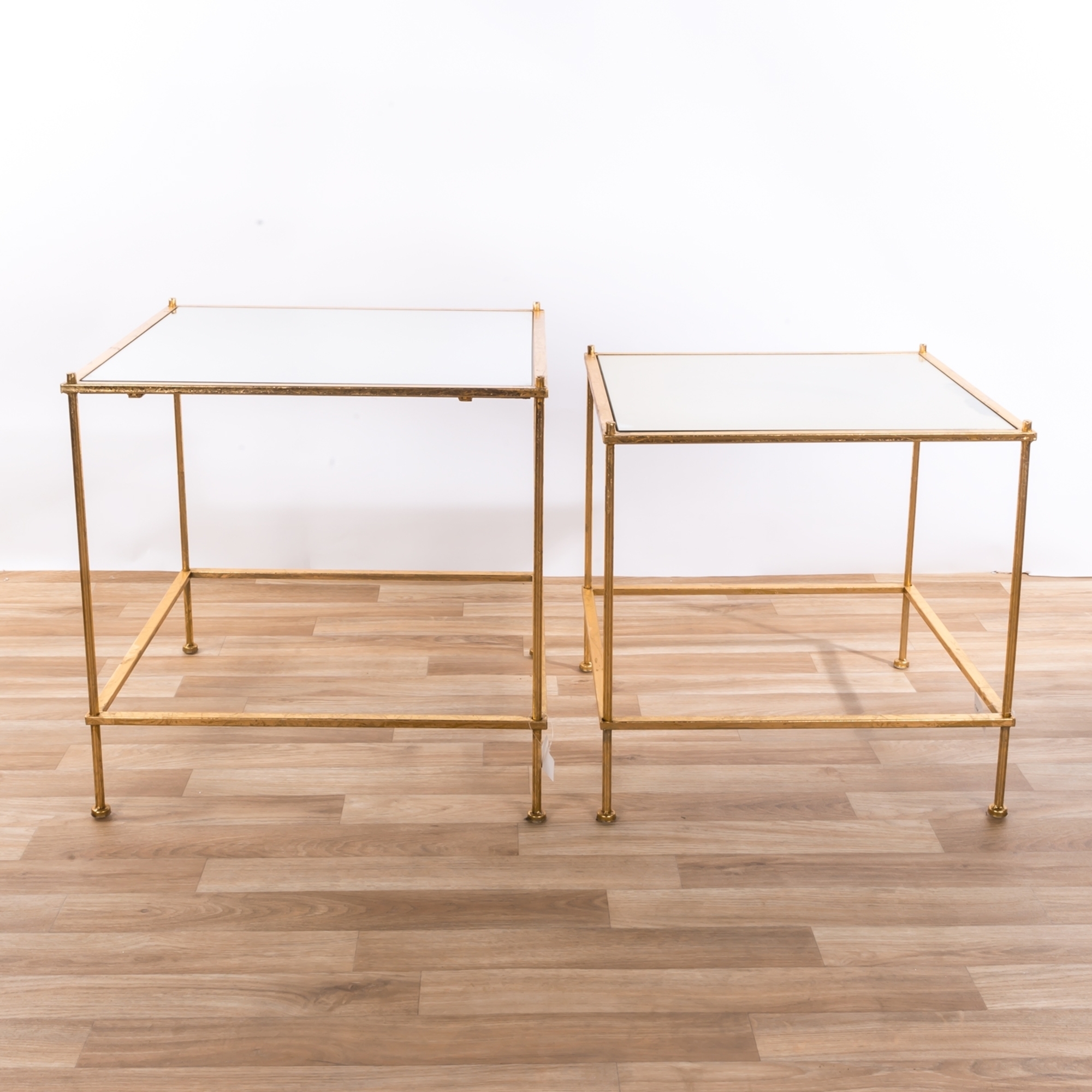 Gin Shu Metal Nest of Tables - Gold Gilt Leaf
