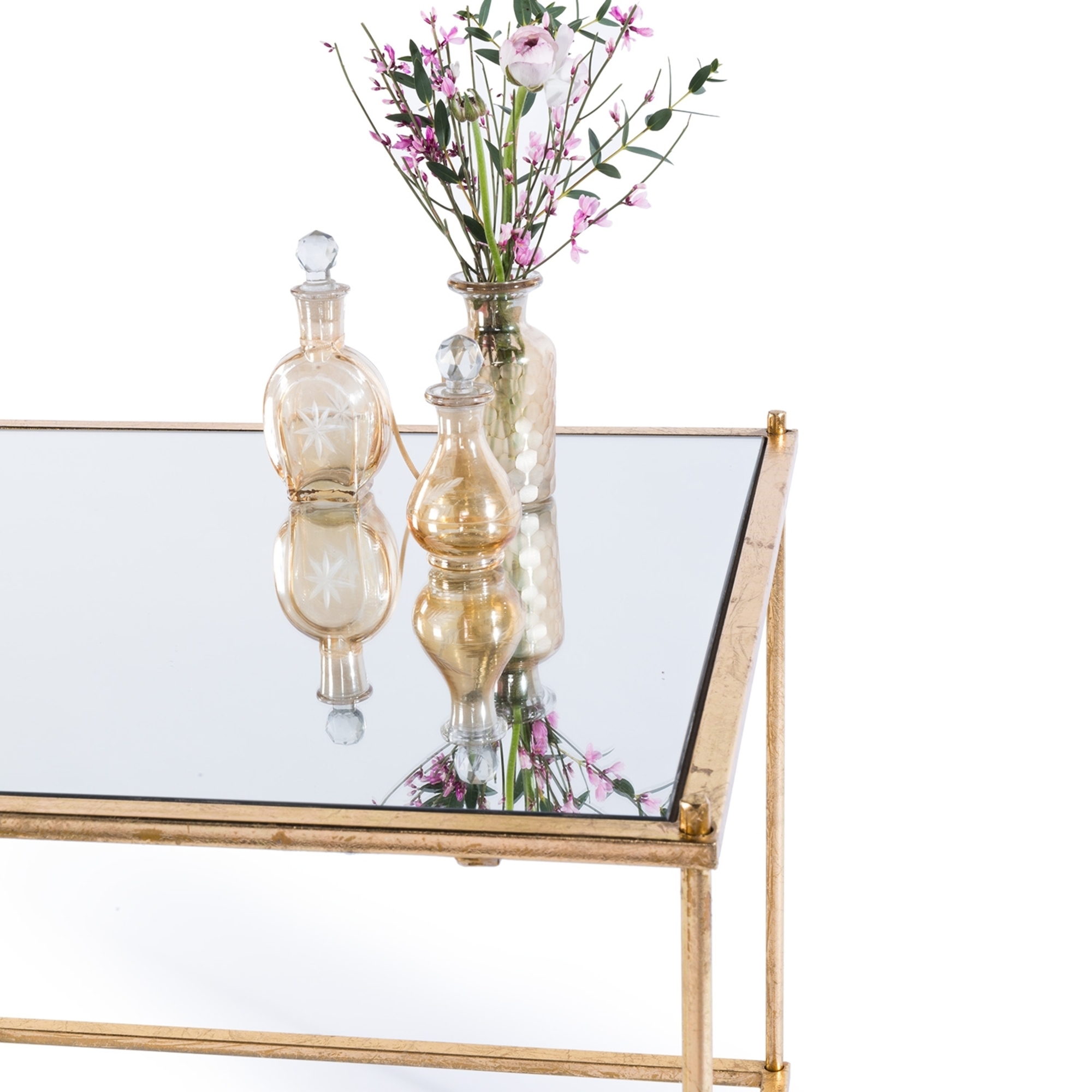 Gin Shu Metal Nest of Tables - Gold Gilt Leaf