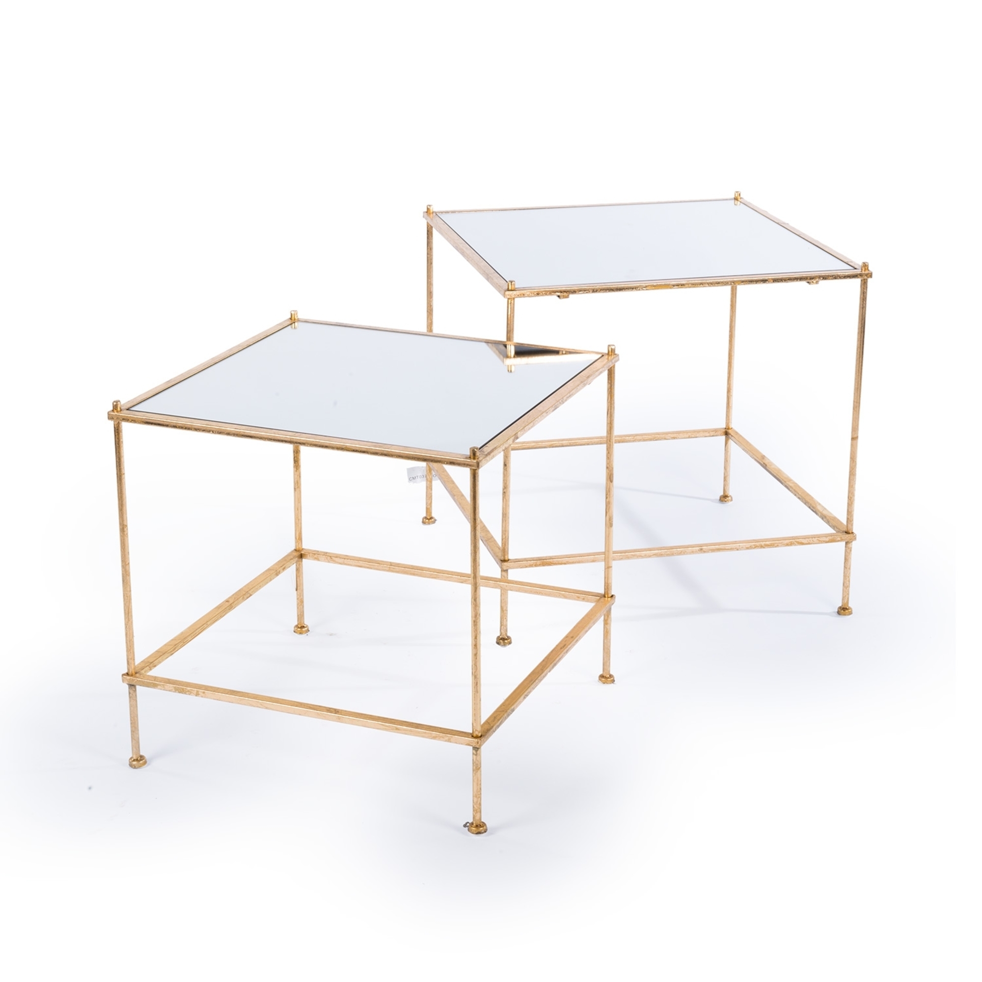 Gin Shu Metal Nest of Tables - Gold Gilt Leaf