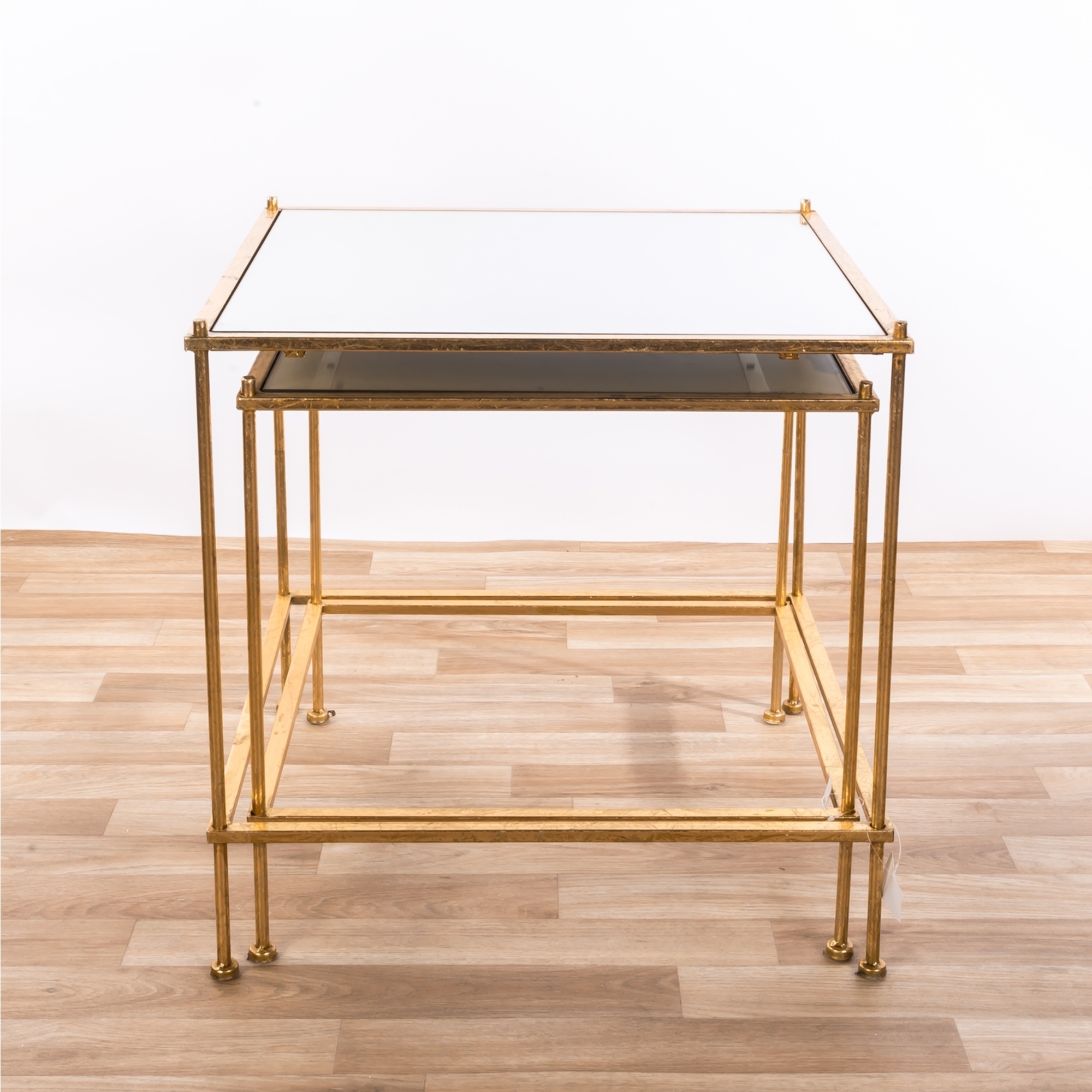 Gin Shu Metal Nest of Tables - Gold Gilt Leaf