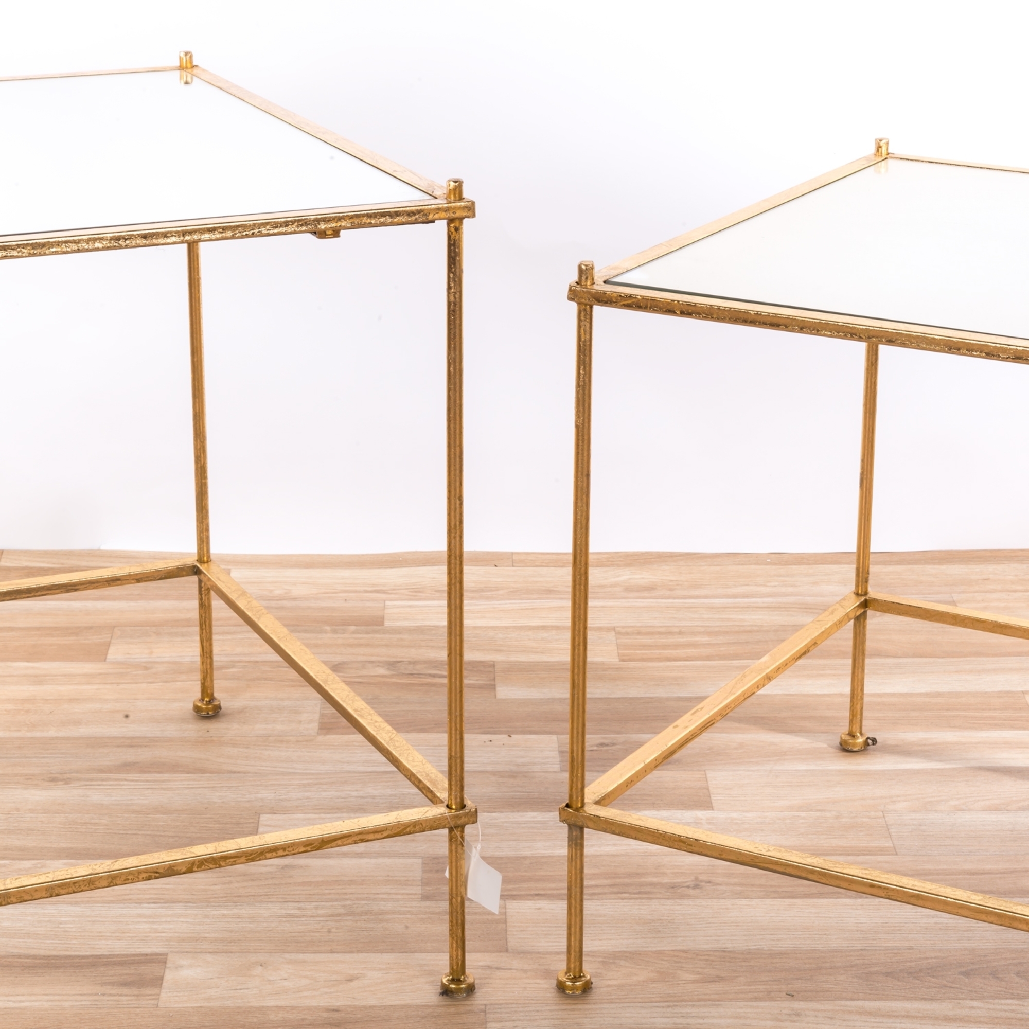 Gin Shu Metal Nest of Tables - Gold Gilt Leaf