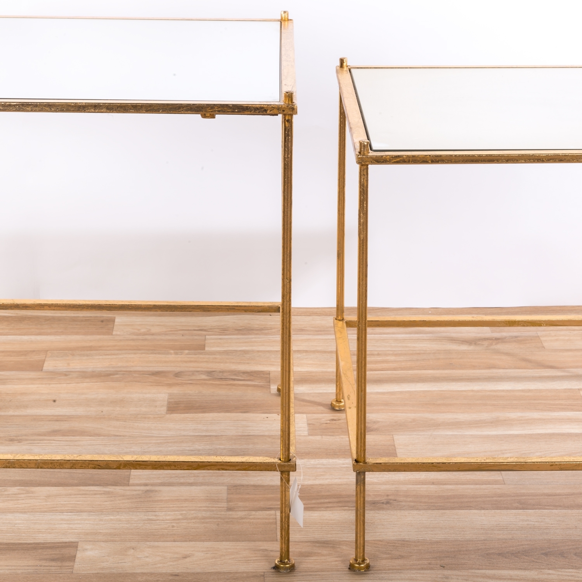 Gin Shu Metal Nest of Tables - Gold Gilt Leaf
