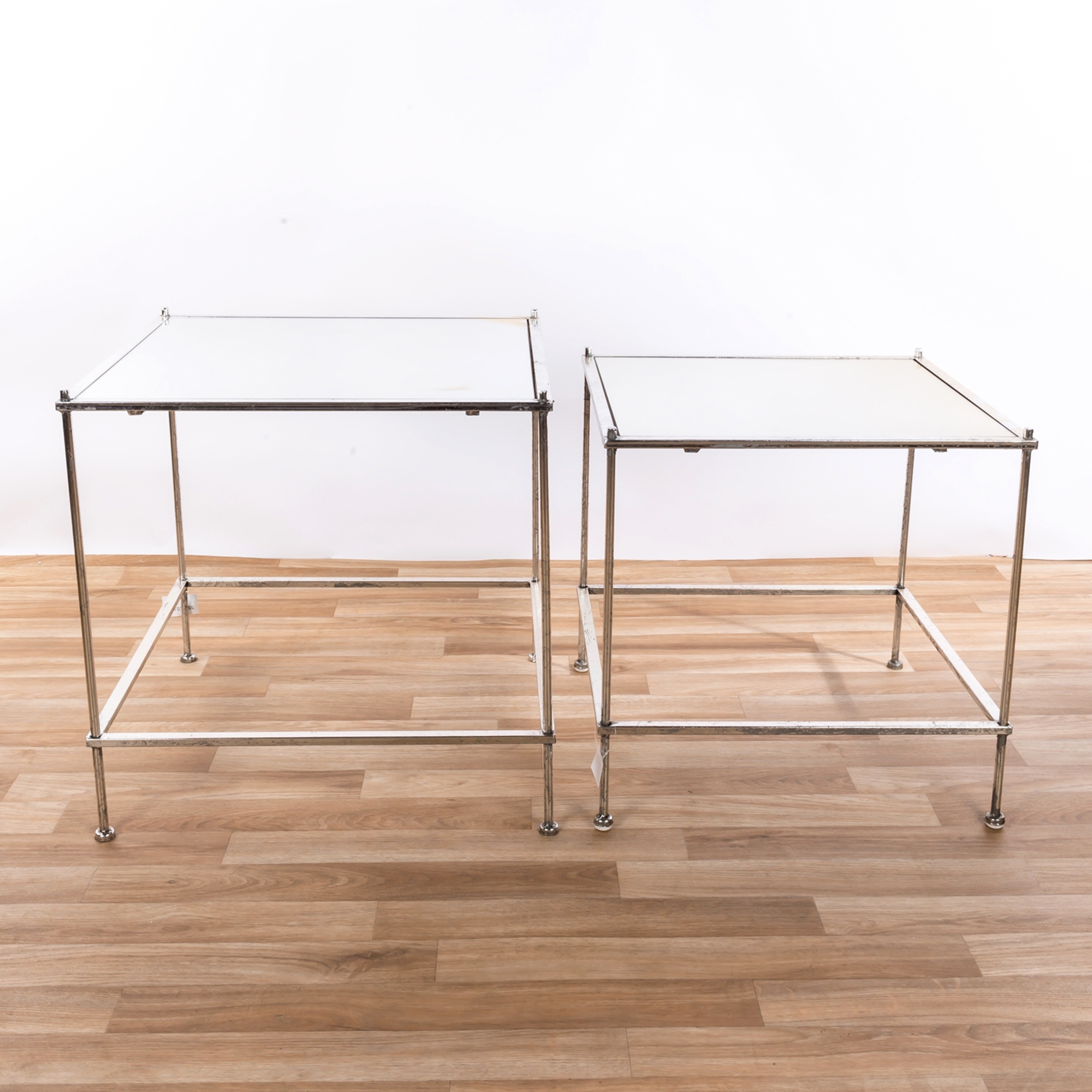 Gin Shu Metal Nest of Tables - Silver Gilt Leaf