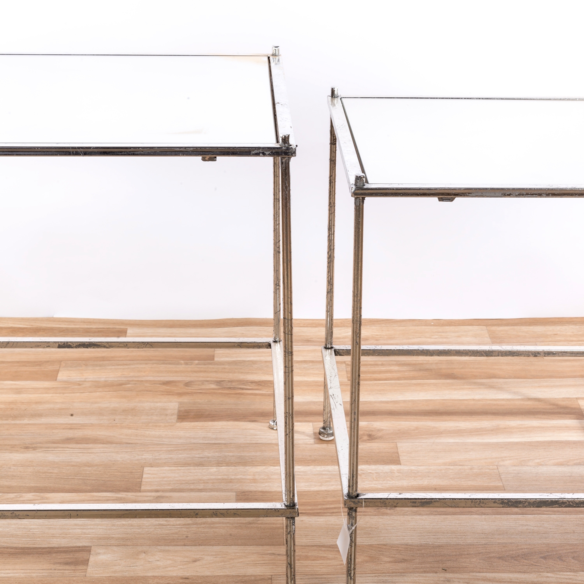 Gin Shu Metal Nest of Tables - Silver Gilt Leaf