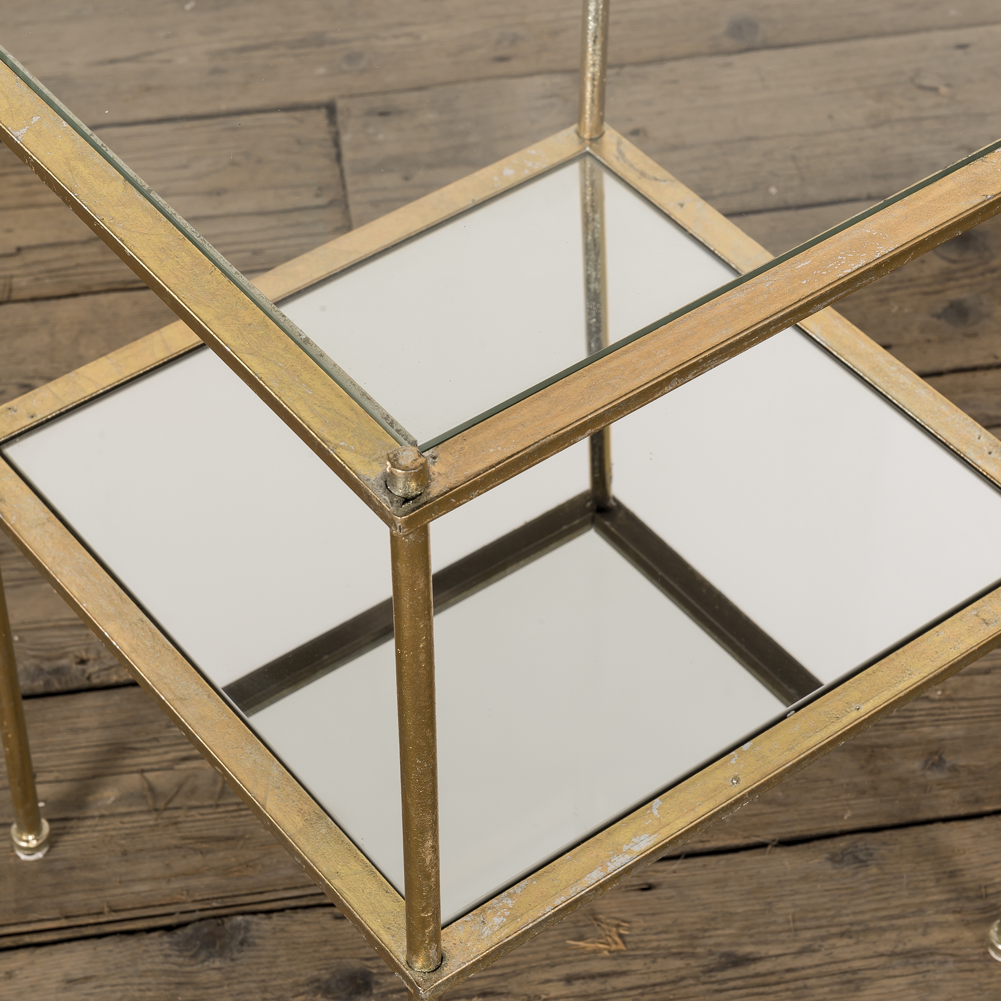 Gin Shu Metal Side Table - Gold Gilt Leaf