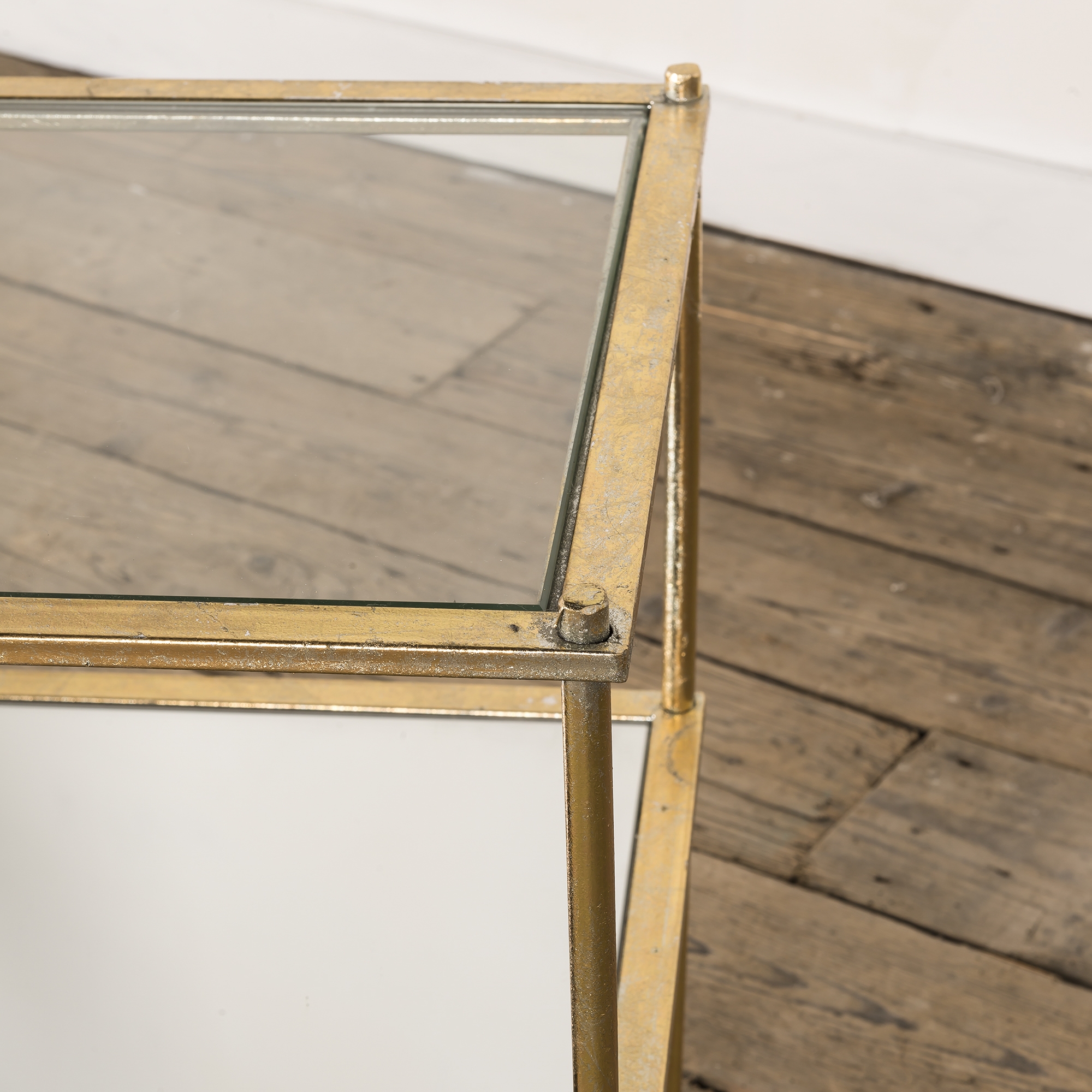 Gin Shu Metal Side Table - Gold Gilt Leaf
