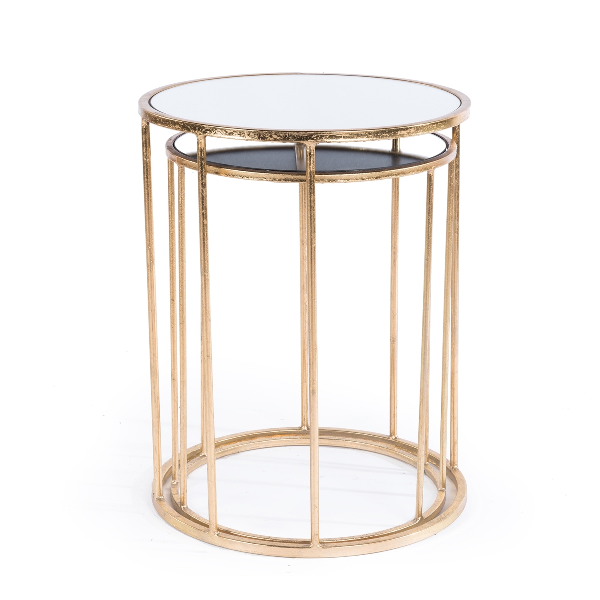 Gin Shu Metal Nest of Tables - Gold Gilt Leaf