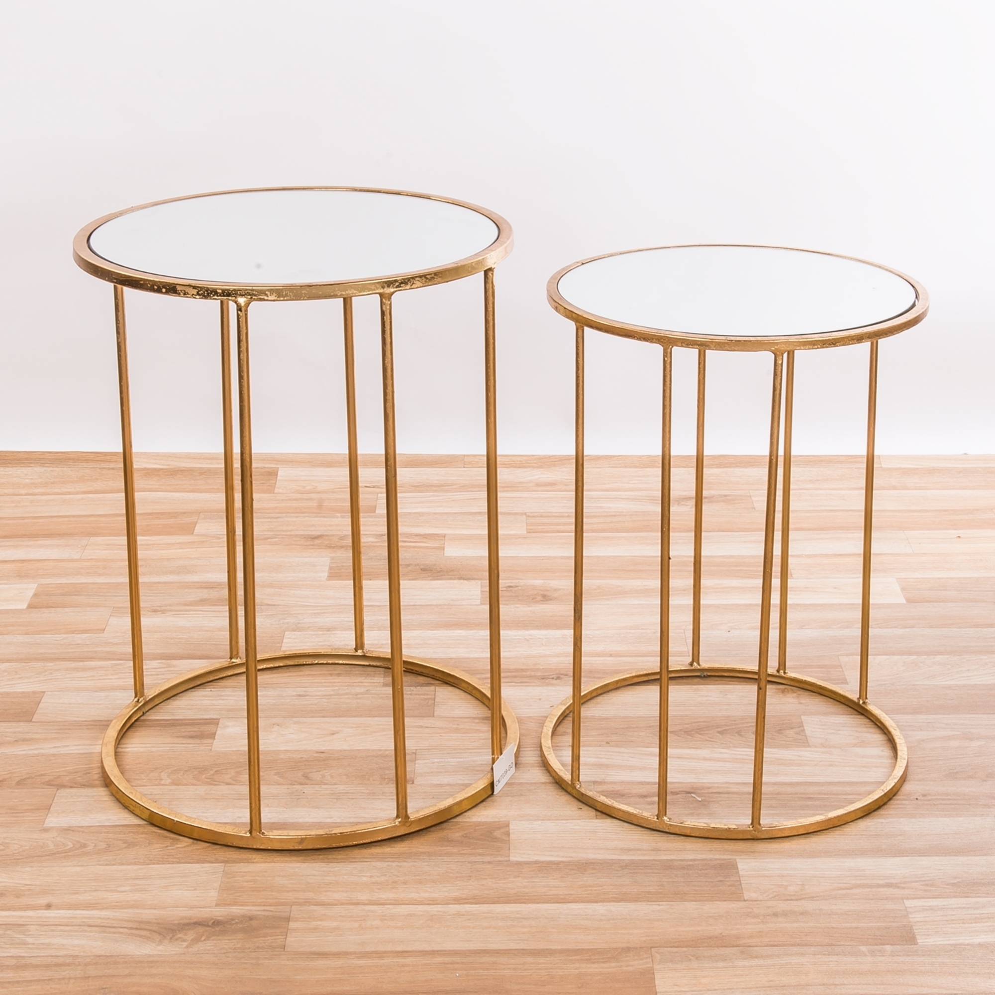 Gin Shu Metal Nest of Tables - Gold Gilt Leaf