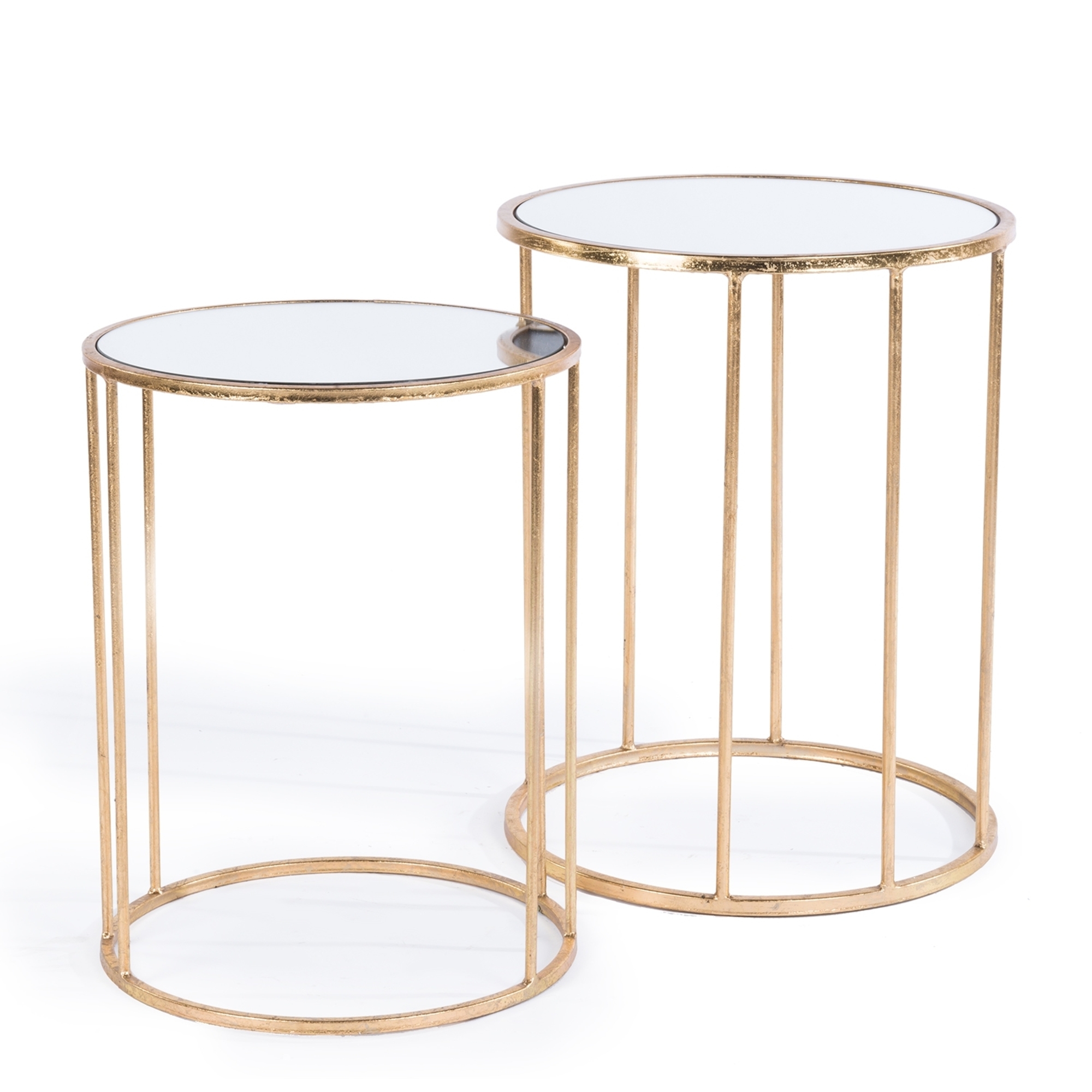 Gin Shu Metal Nest of Tables - Gold Gilt Leaf