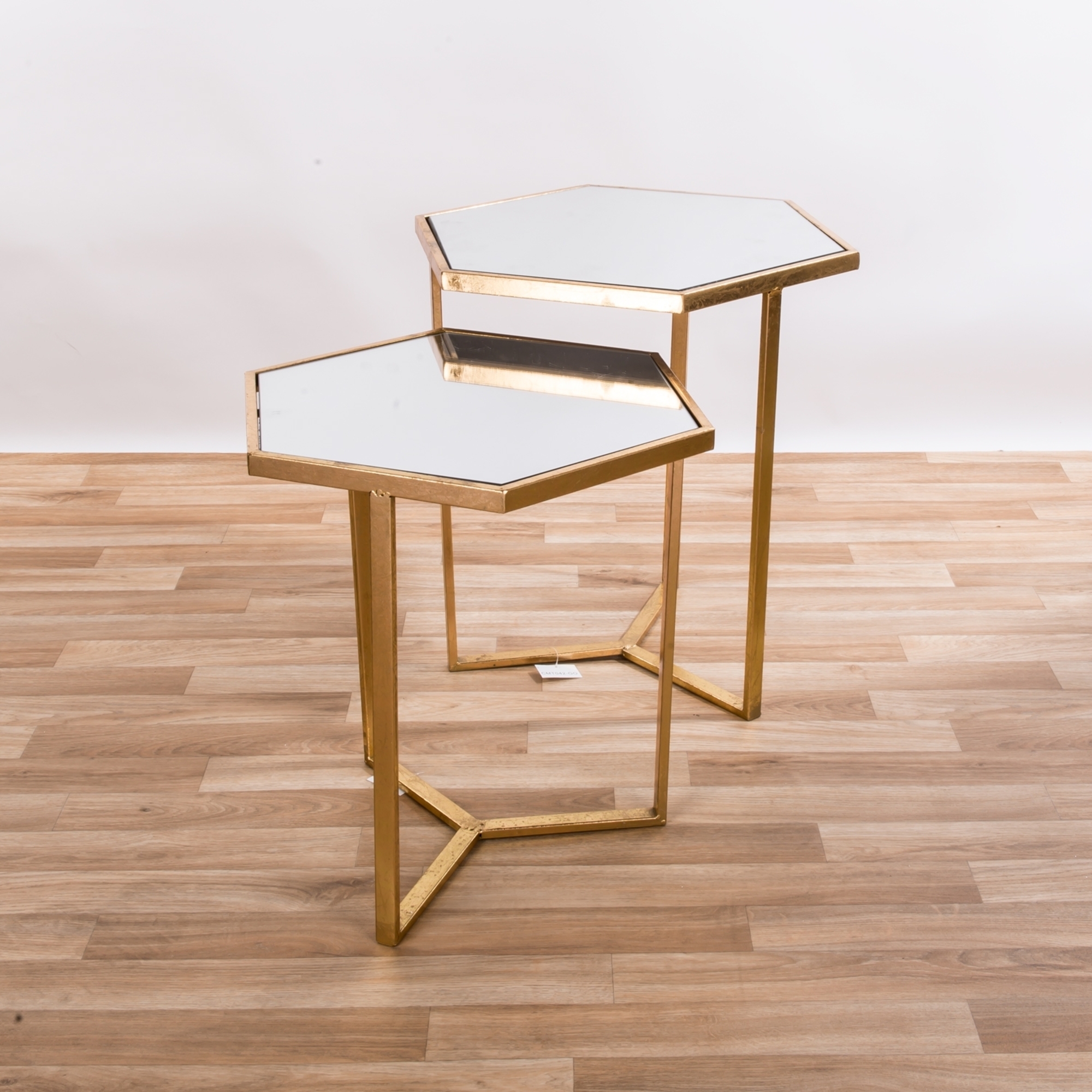 Gin Shu Metal Nest of Tables - Gold Gilt Leaf