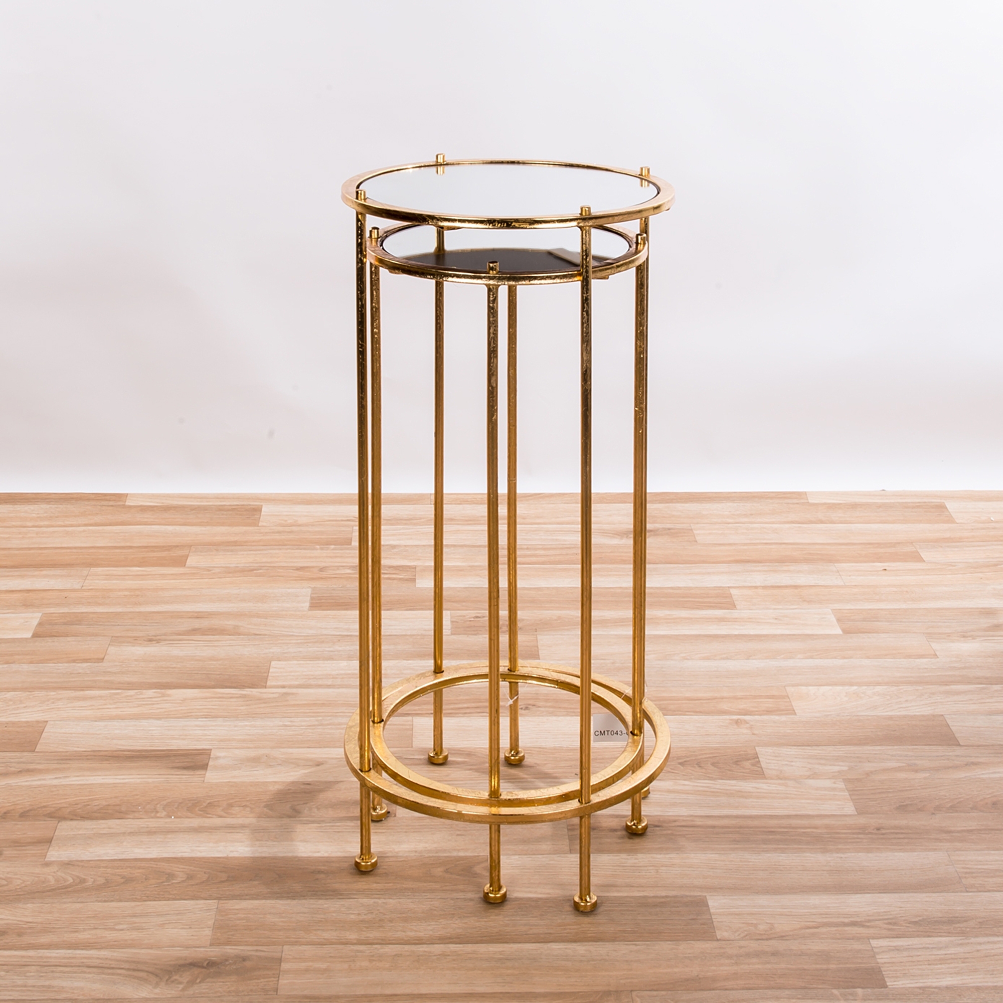 Gold Gilt Leaf Parisienne Metal Nests of Tables - set of two