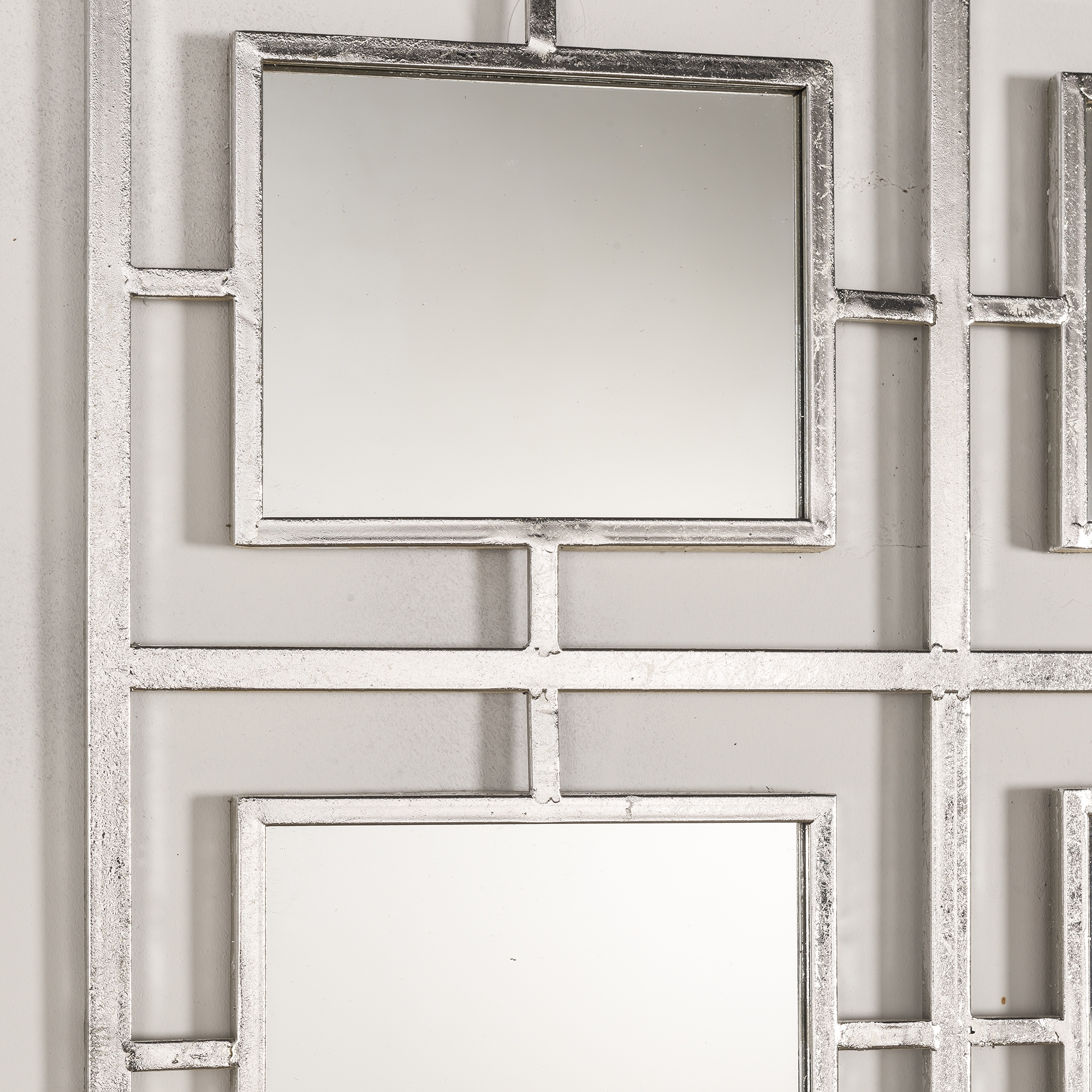 Gin Shu Metal Mirror - Silver Gilt Leaf
