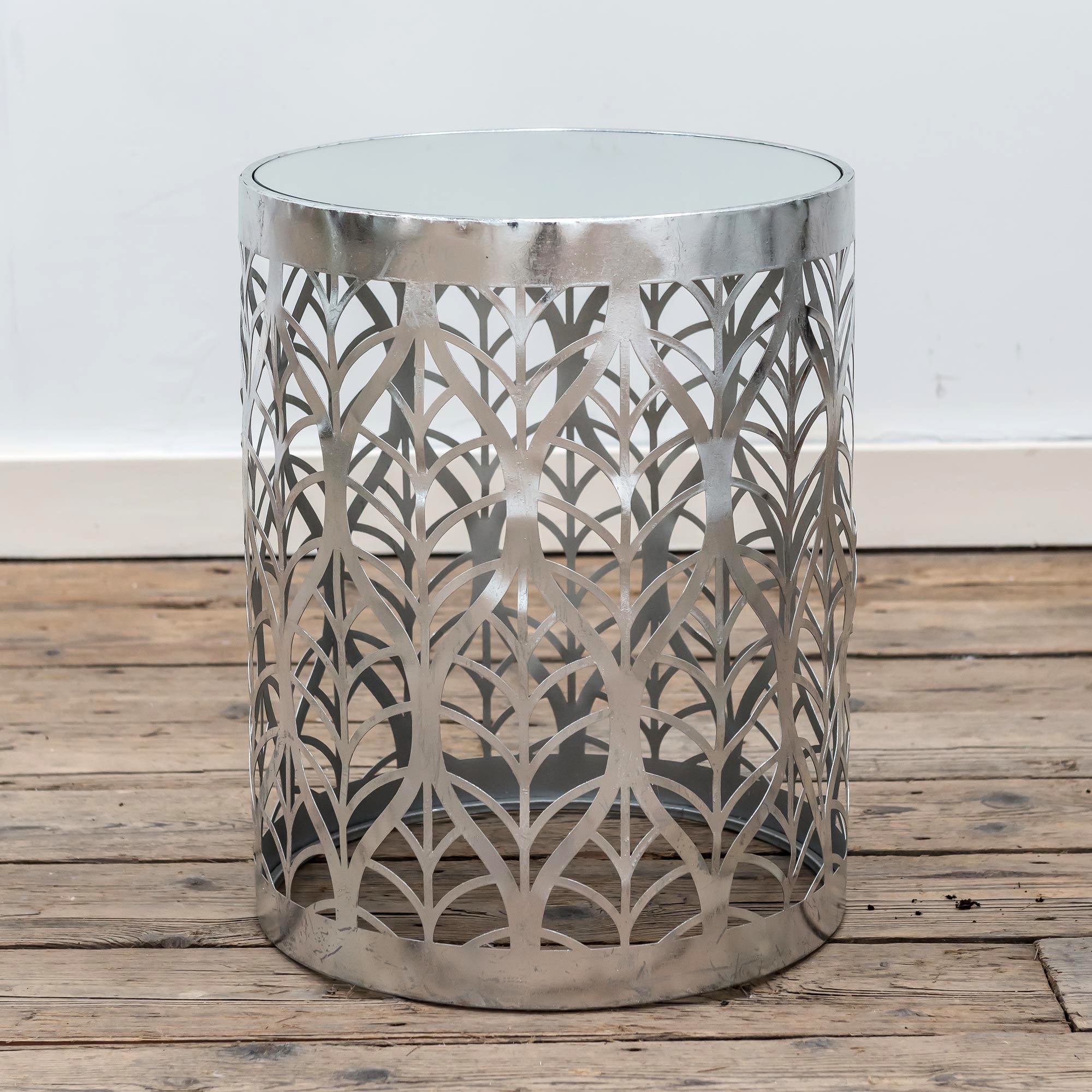 Gin Shu Metal Nest of Tables - Silver Gilt Leaf