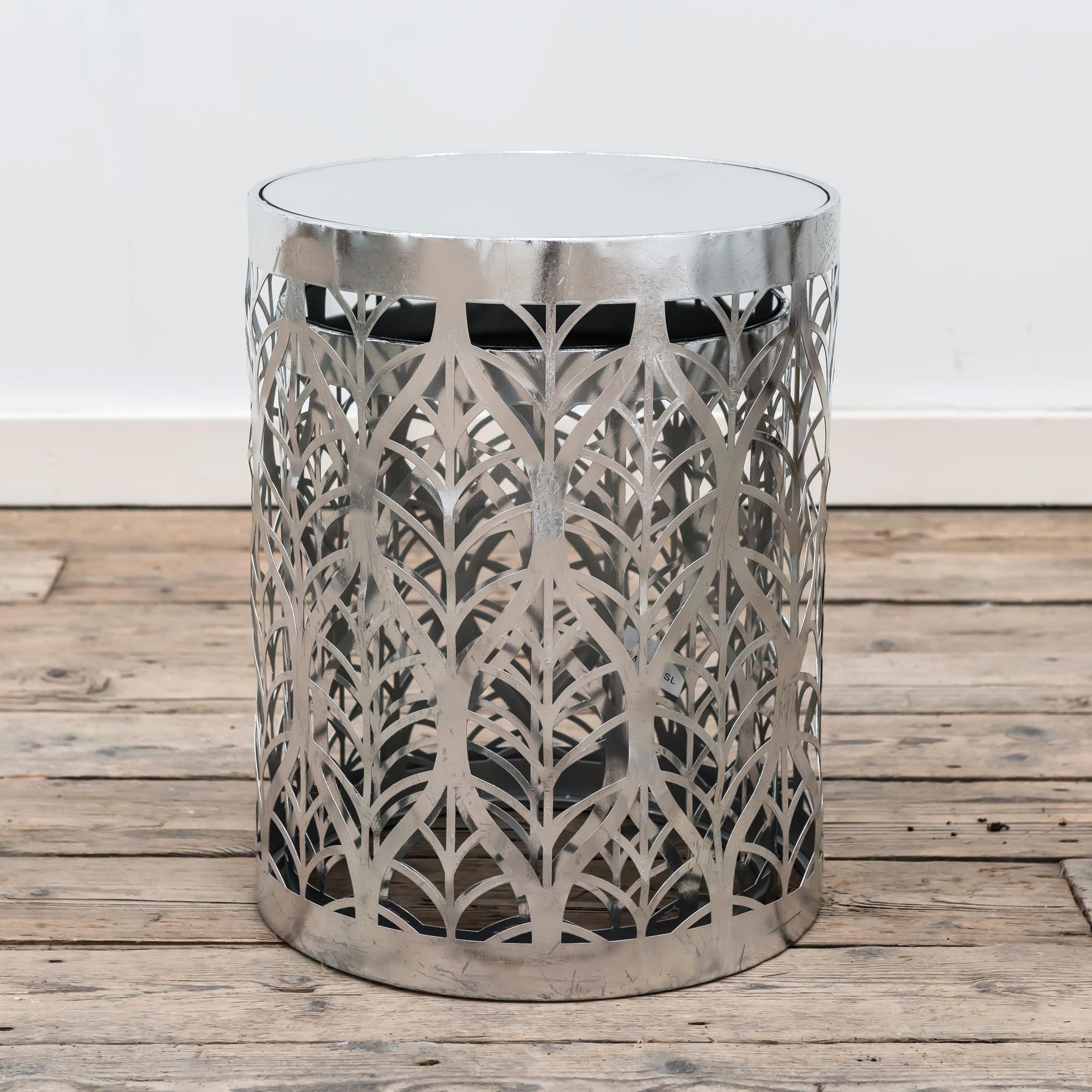 Gin Shu Metal Nest of Tables - Silver Gilt Leaf