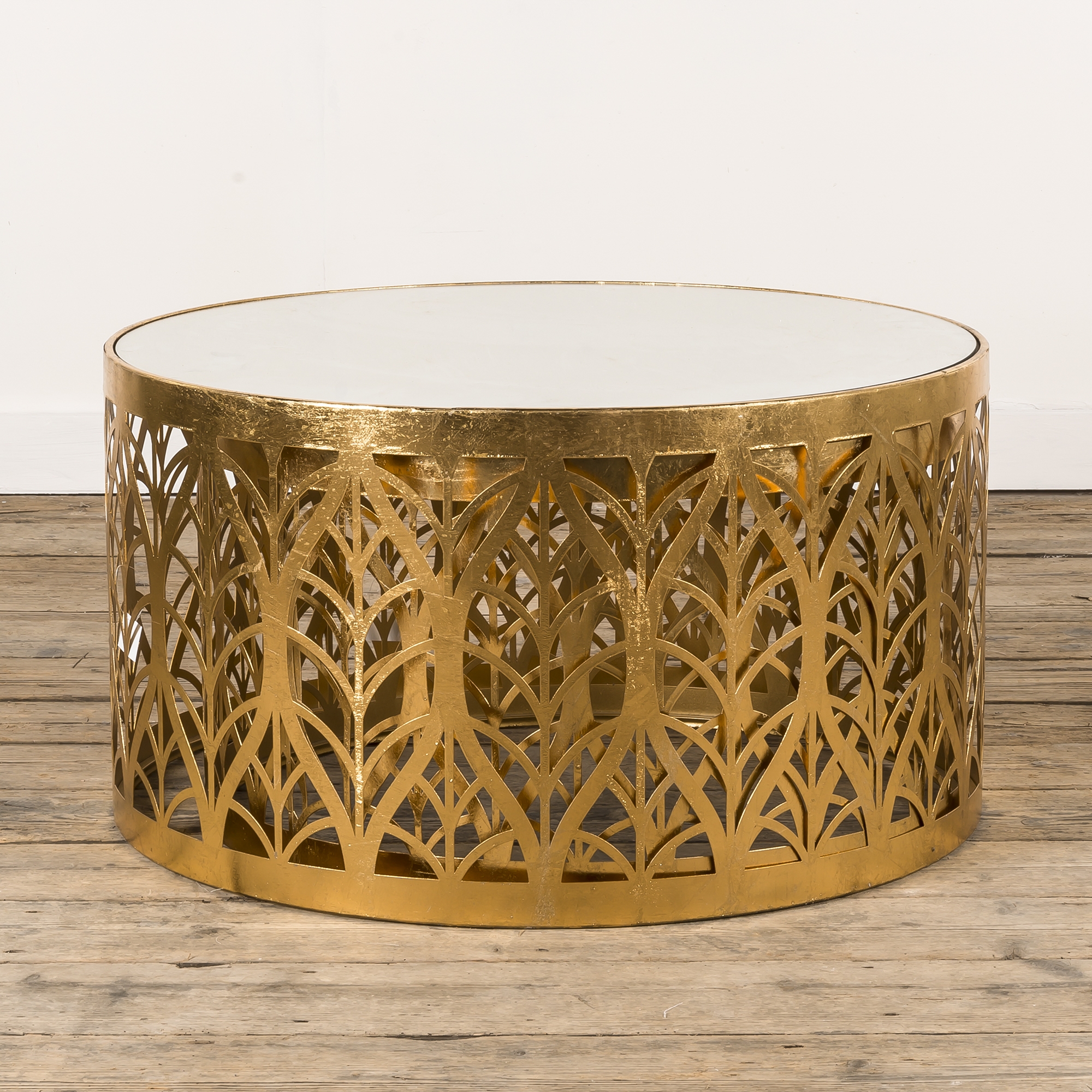 Gin Shu Metal Nest of Coffee Tables - Gold Gilt Leaf EXTRA PACKAGE
