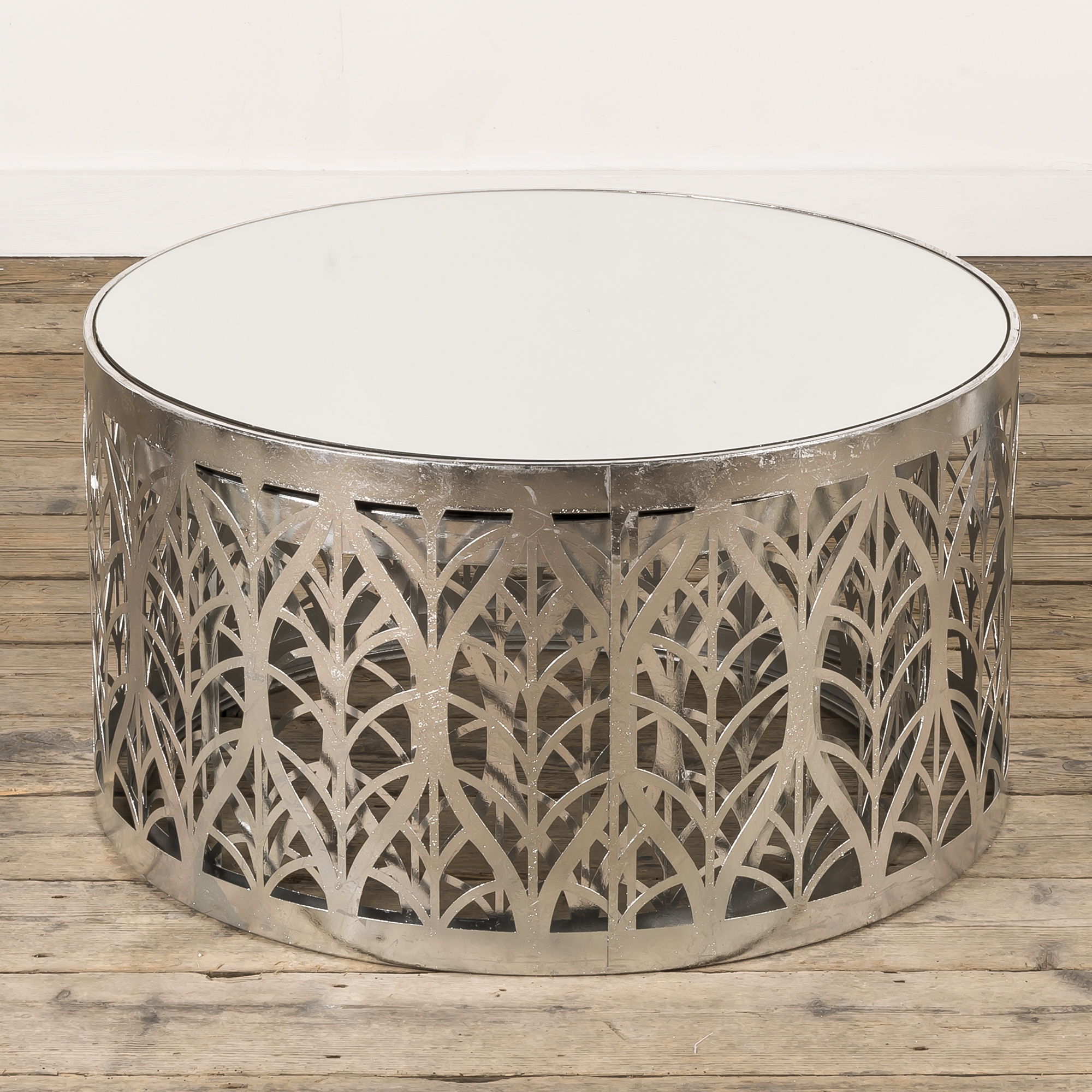 Gin Shu Metal Small Coffee Tables - Silver Gilt Leaf