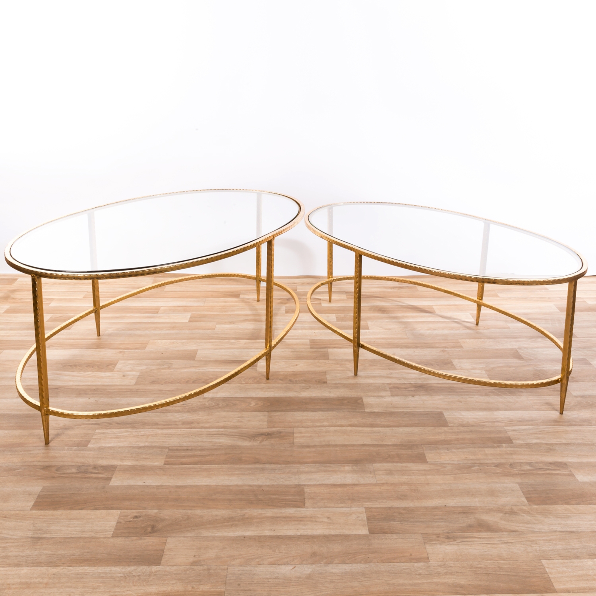 Gin Shu Metal Nest of Coffee Tables - Gold Gilt Leaf EXTRA PACKAGE