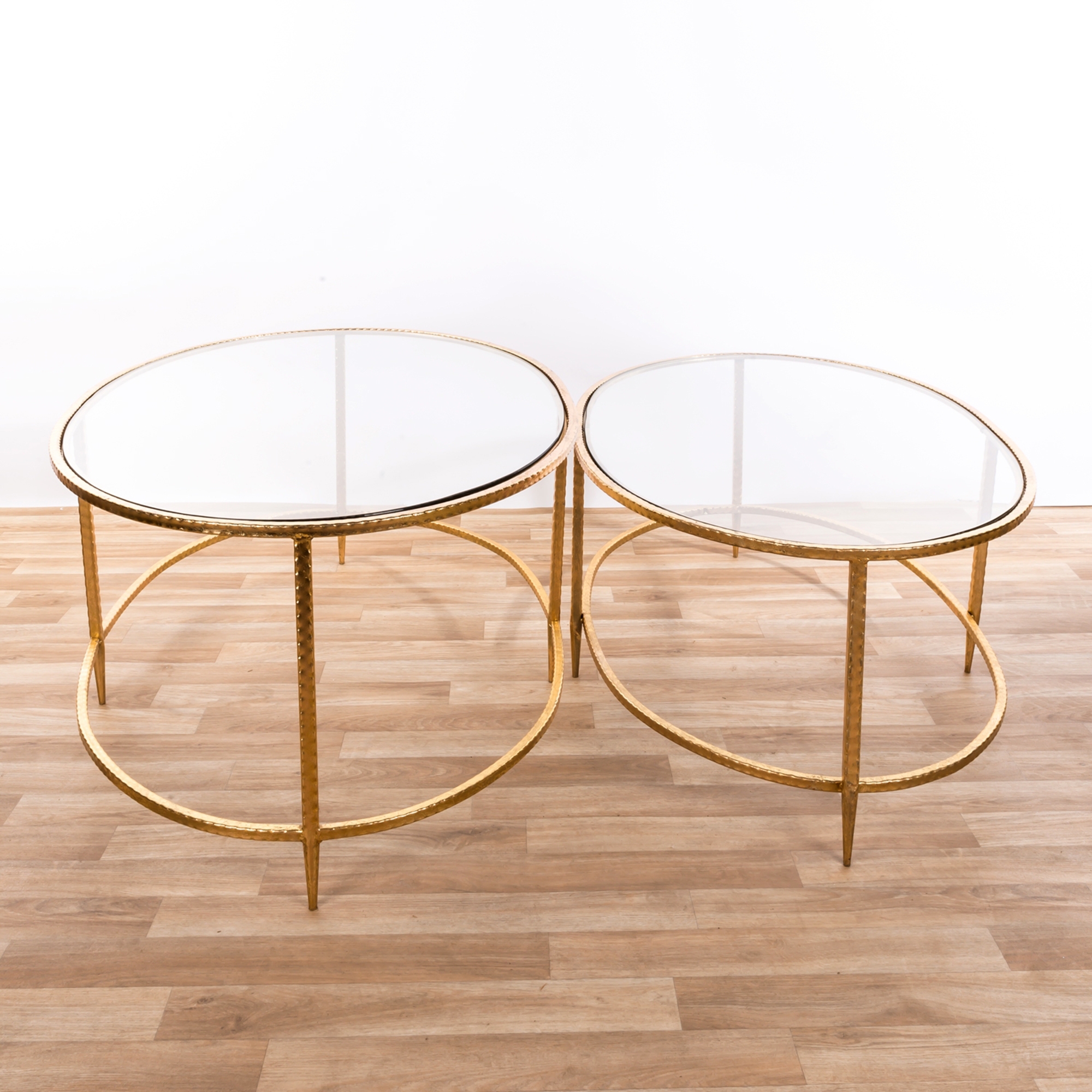 Gin Shu Metal Nest of Coffee Tables - Gold Gilt Leaf EXTRA PACKAGE