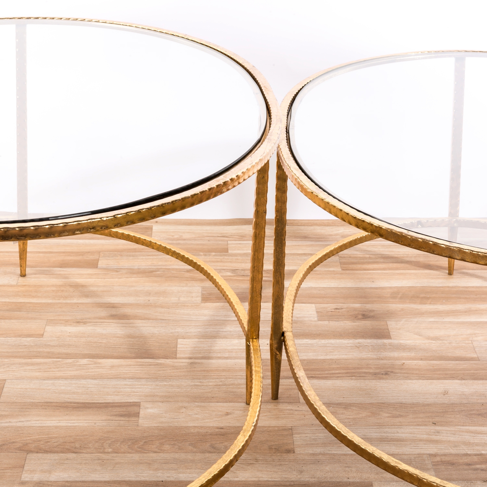 Gin Shu Metal Nest of Coffee Tables - Gold Gilt Leaf EXTRA PACKAGE