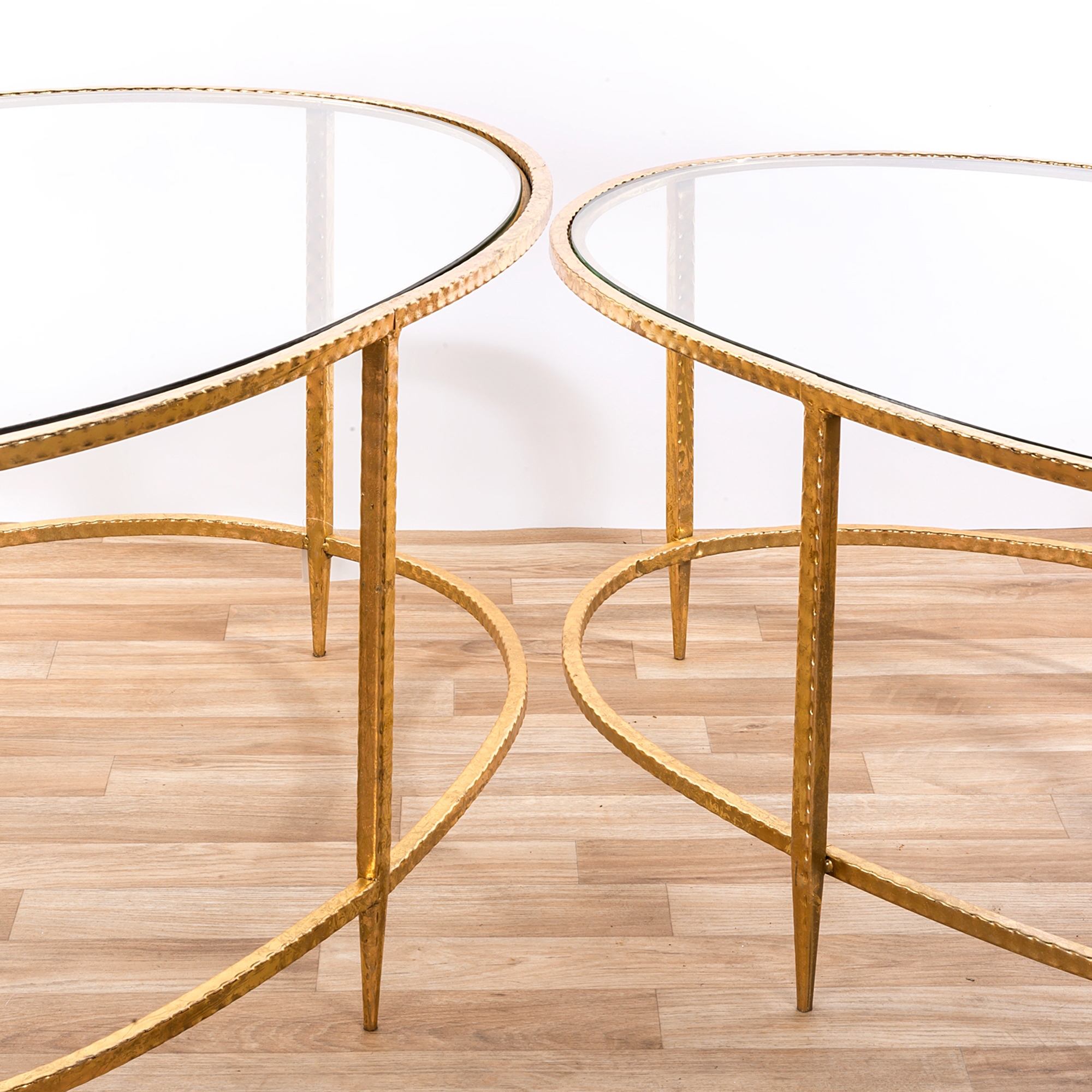 Gin Shu Metal Nest of Coffee Tables - Gold Gilt Leaf EXTRA PACKAGE