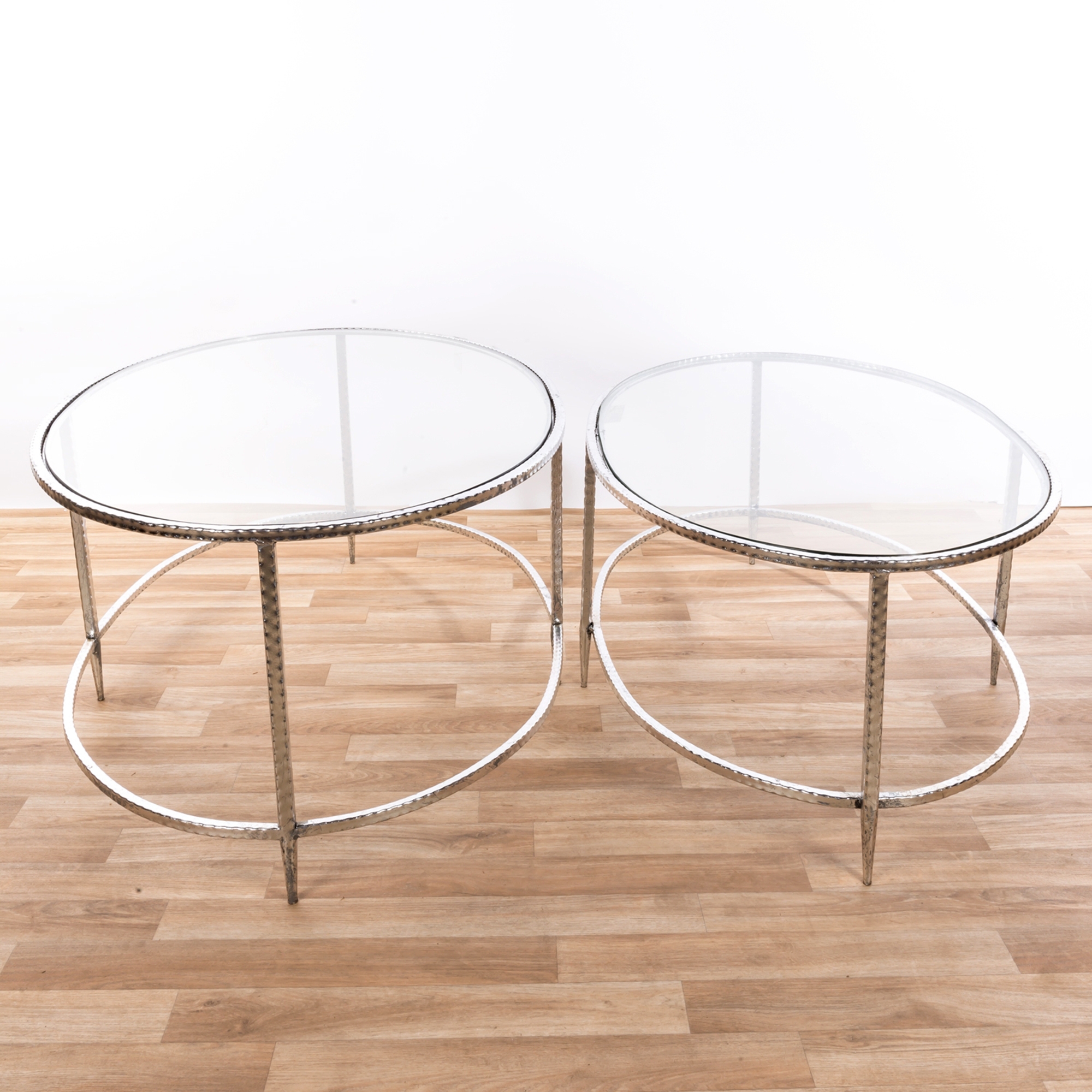 Gin Shu Metal Nest of Coffee Tables - Silver Gilt Leaf EXTRA PACKAGE