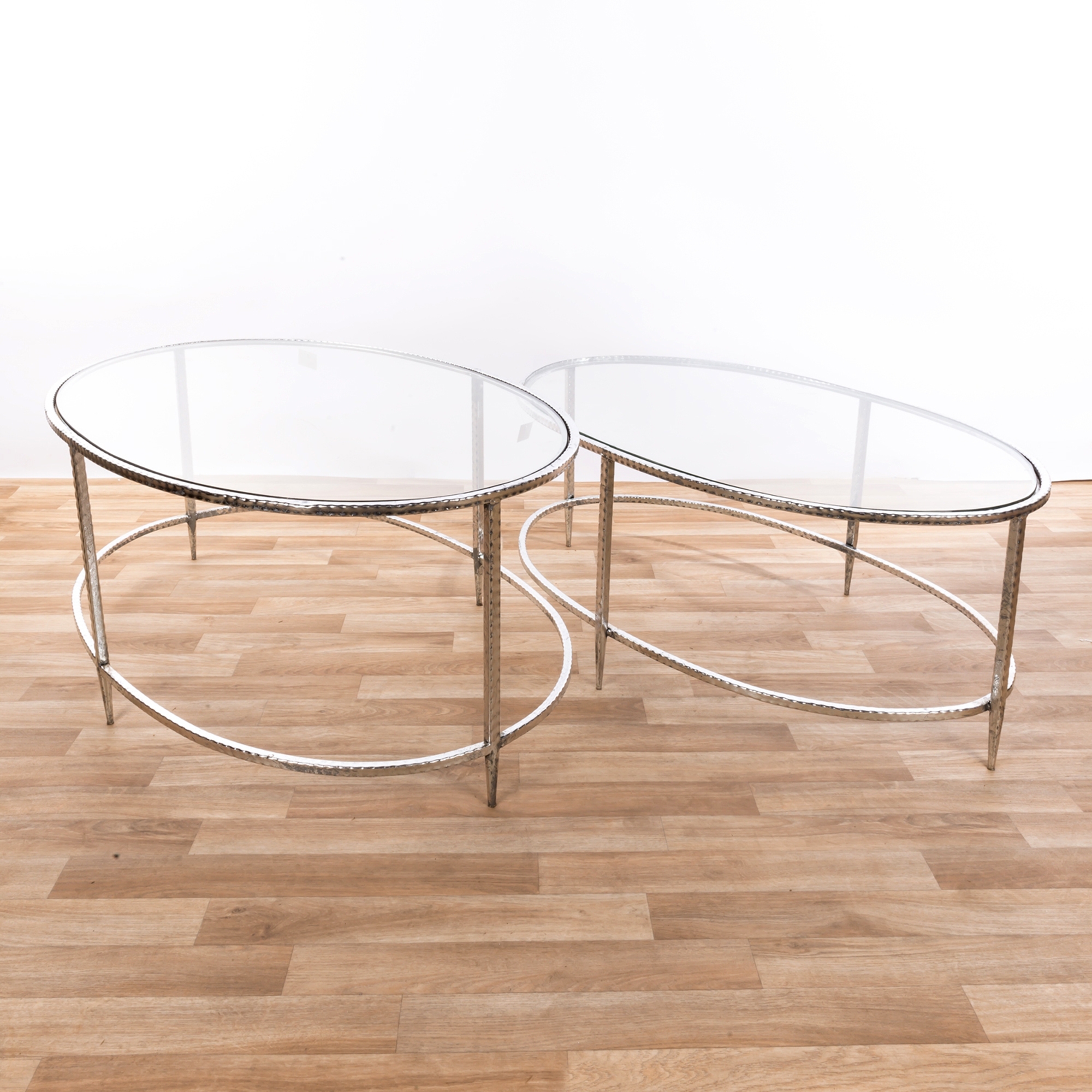 Gin Shu Metal Nest of Coffee Tables - Silver Gilt Leaf EXTRA PACKAGE