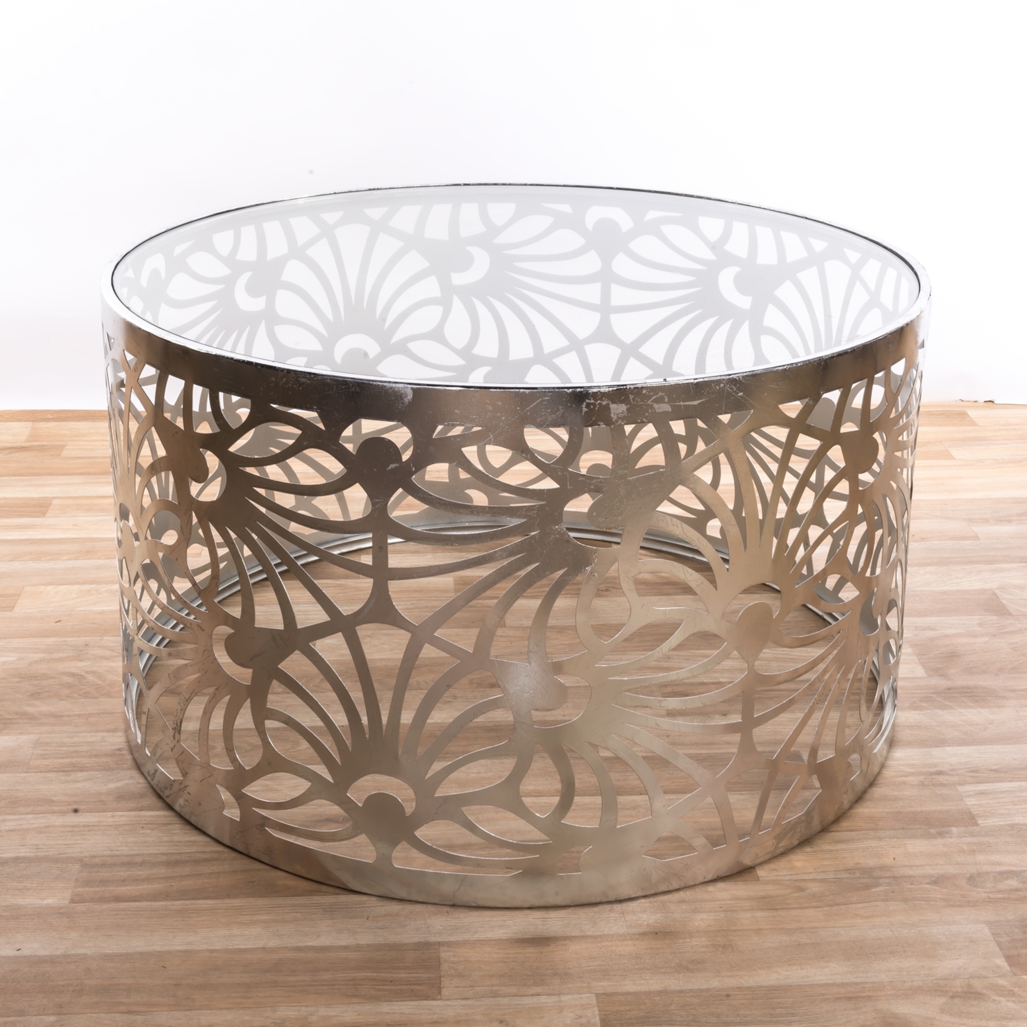 Gin Shu Metal Coffee Table - Silver Gilt Leaf
