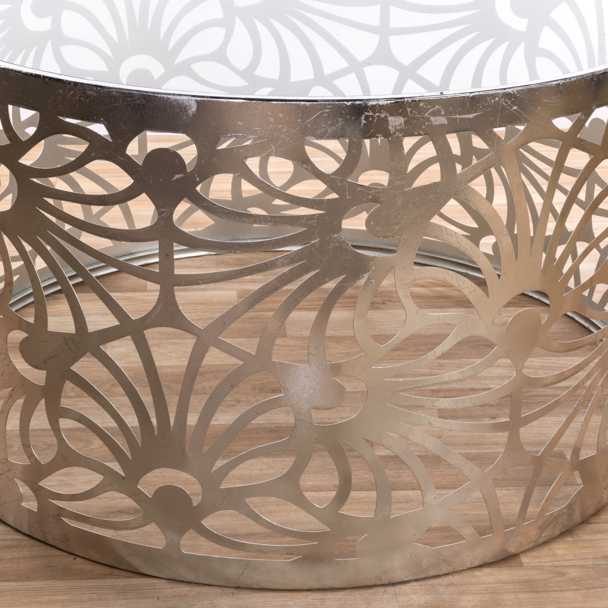 Gin Shu Metal Coffee Table - Silver Gilt Leaf