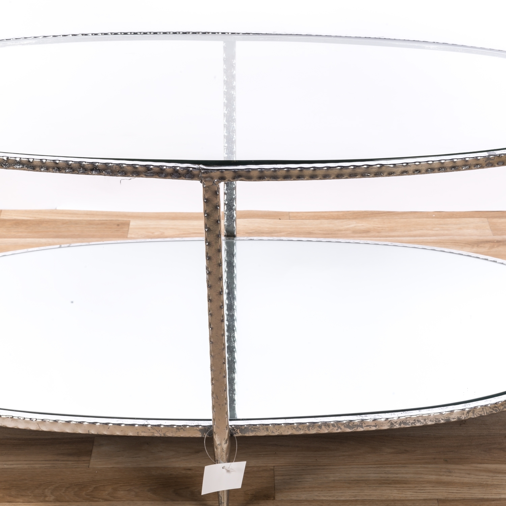 Silver Gilt Leaf Parisienne Metal Coffee Table 