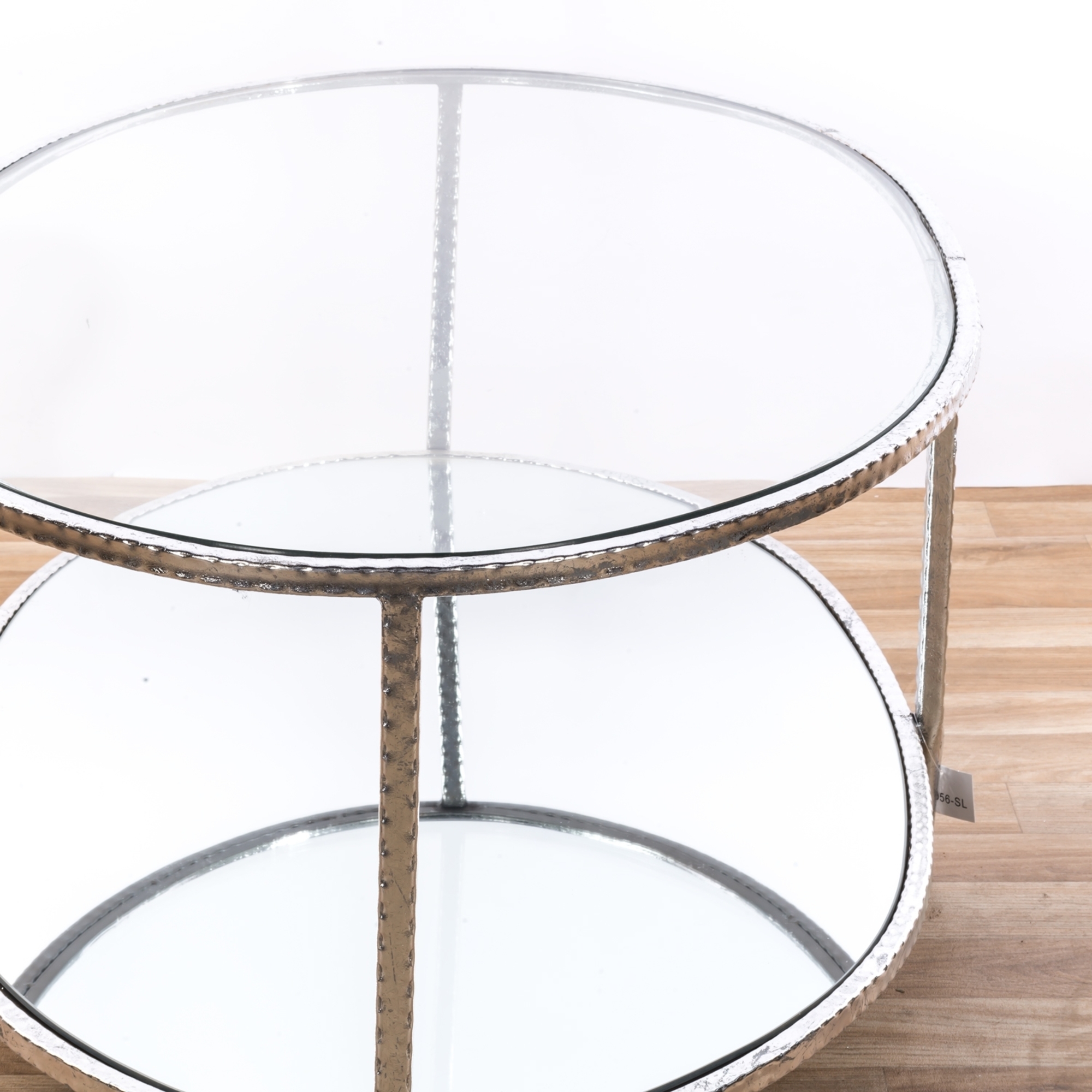 Silver Gilt Leaf Parisienne Metal Coffee Table 