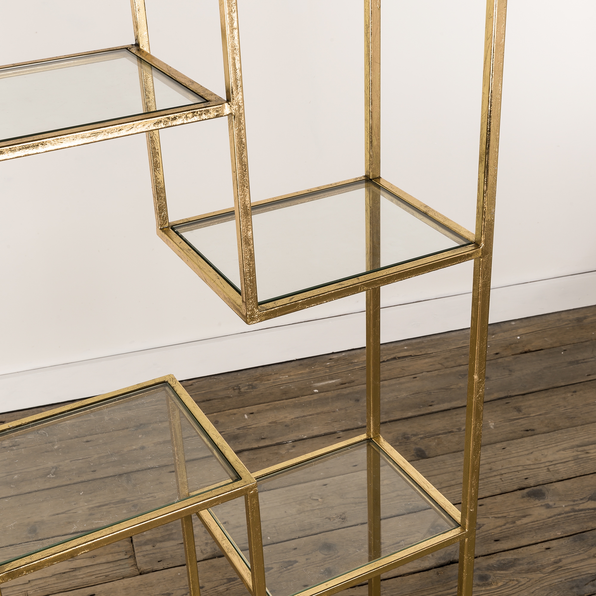 Gold Gilt Leaf Metal Shelf